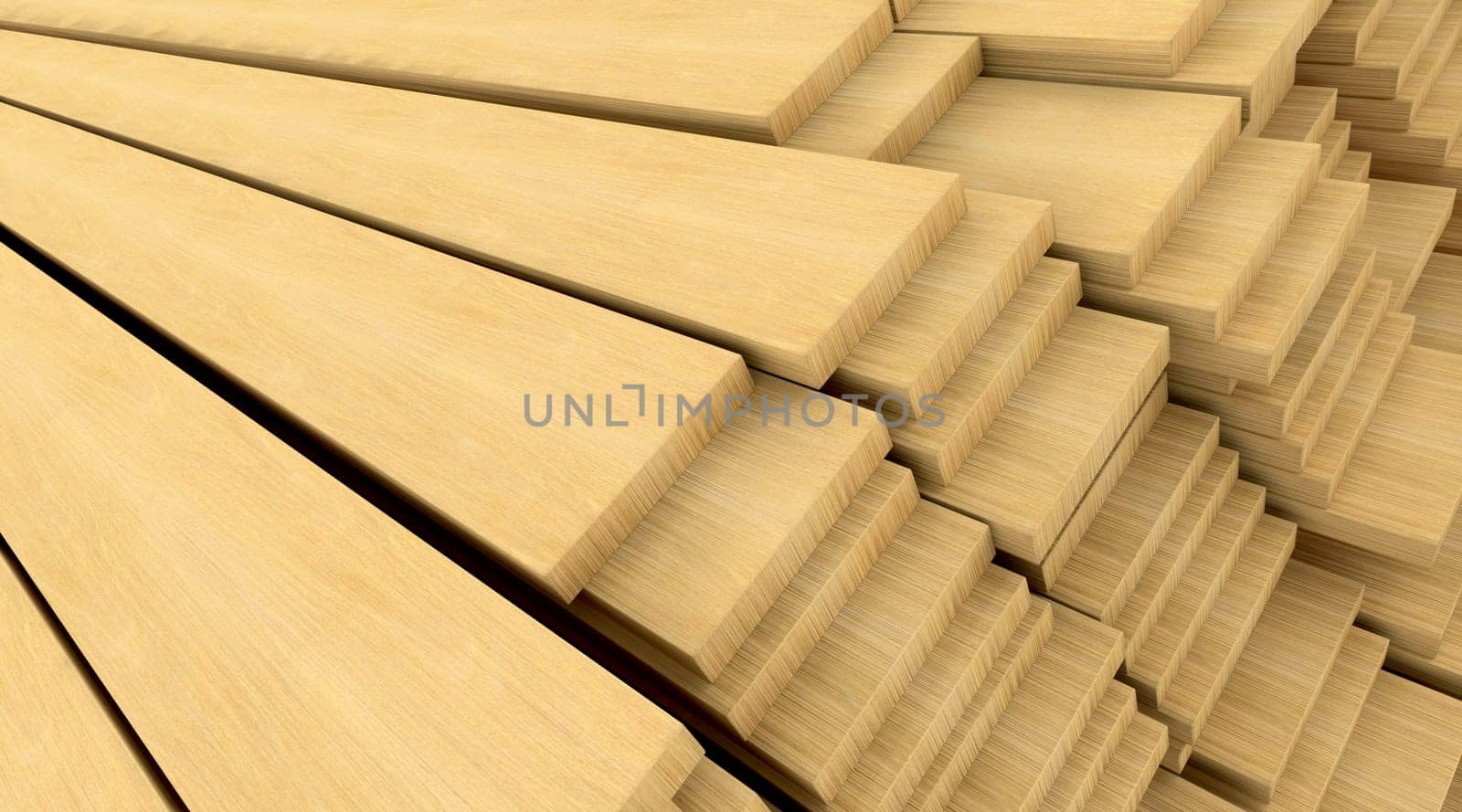 3d render of wooden planks
