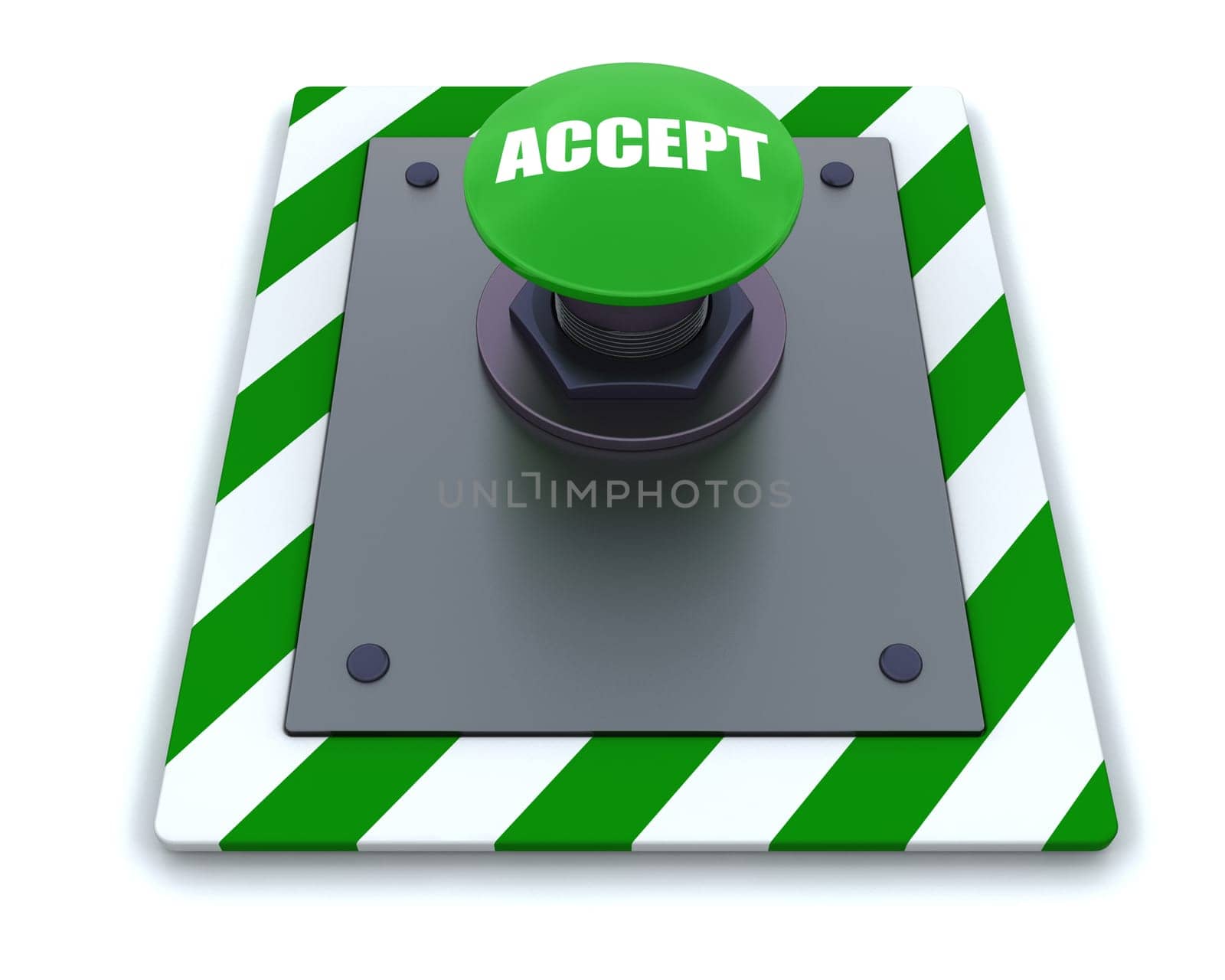 3d render of push button with symbol