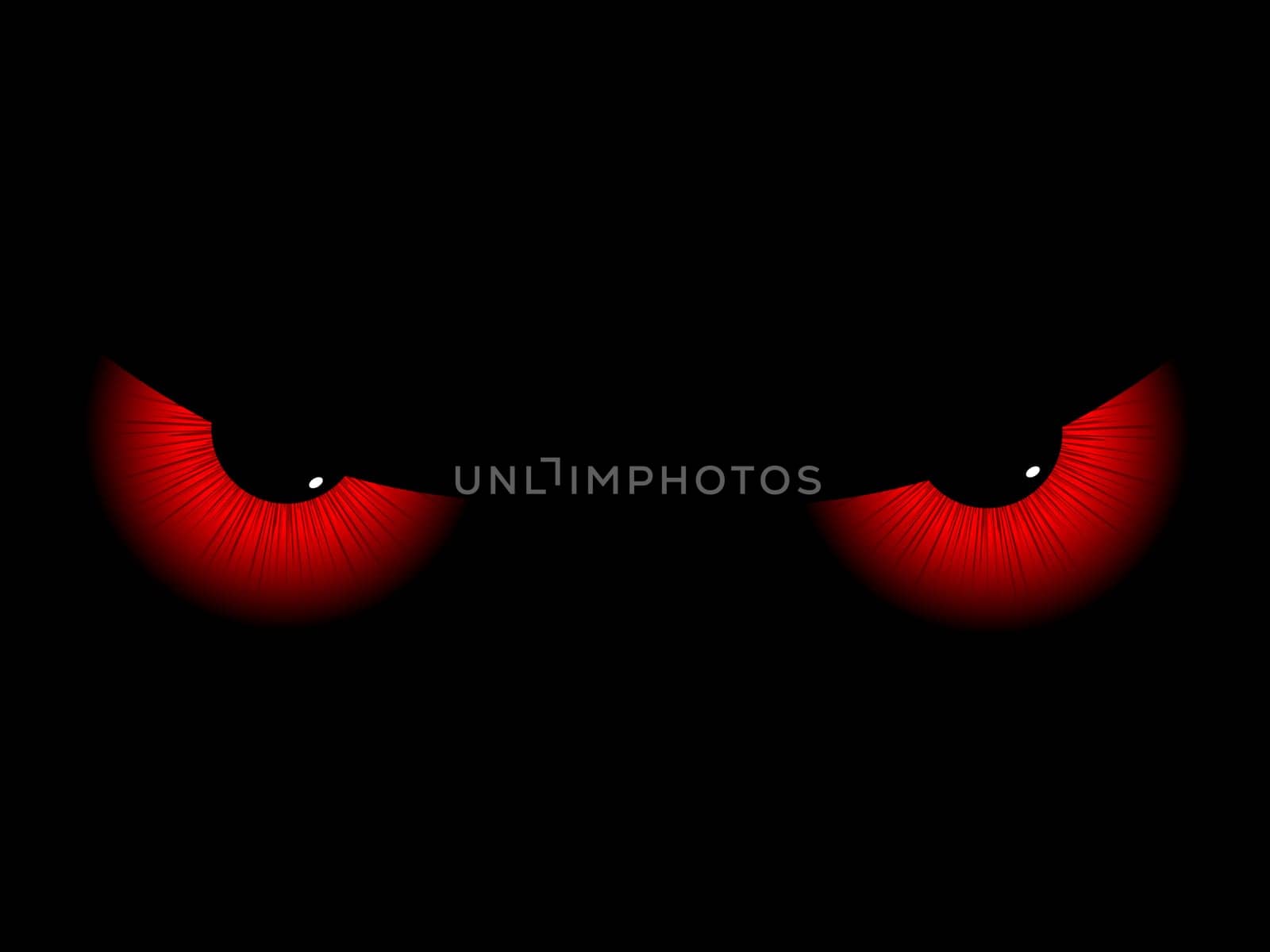 Red evil eyes on a black background