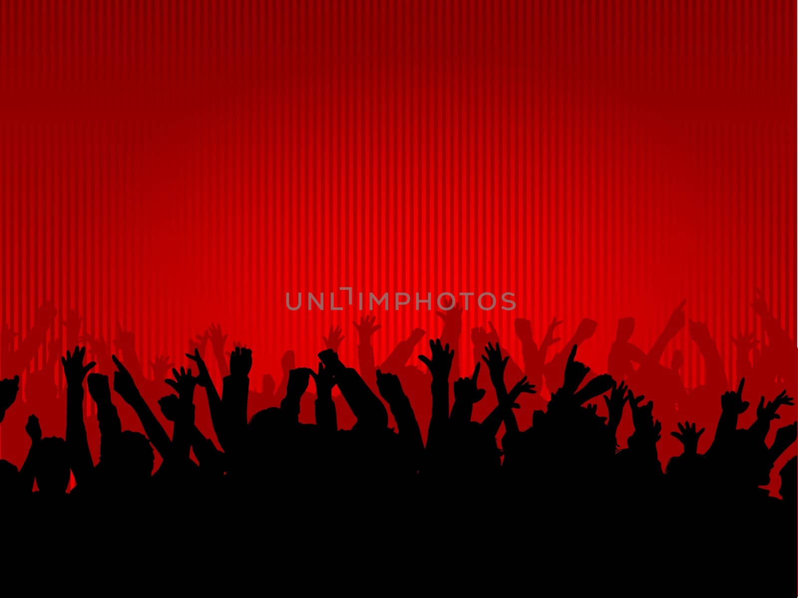 Silhouette of an excited audience