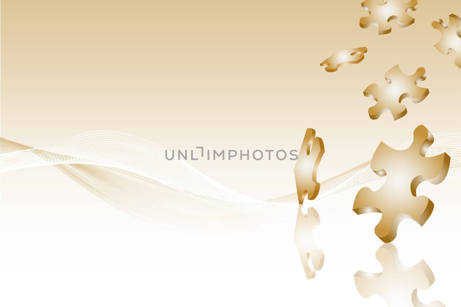 Abstract background of falling puzzle pieces
