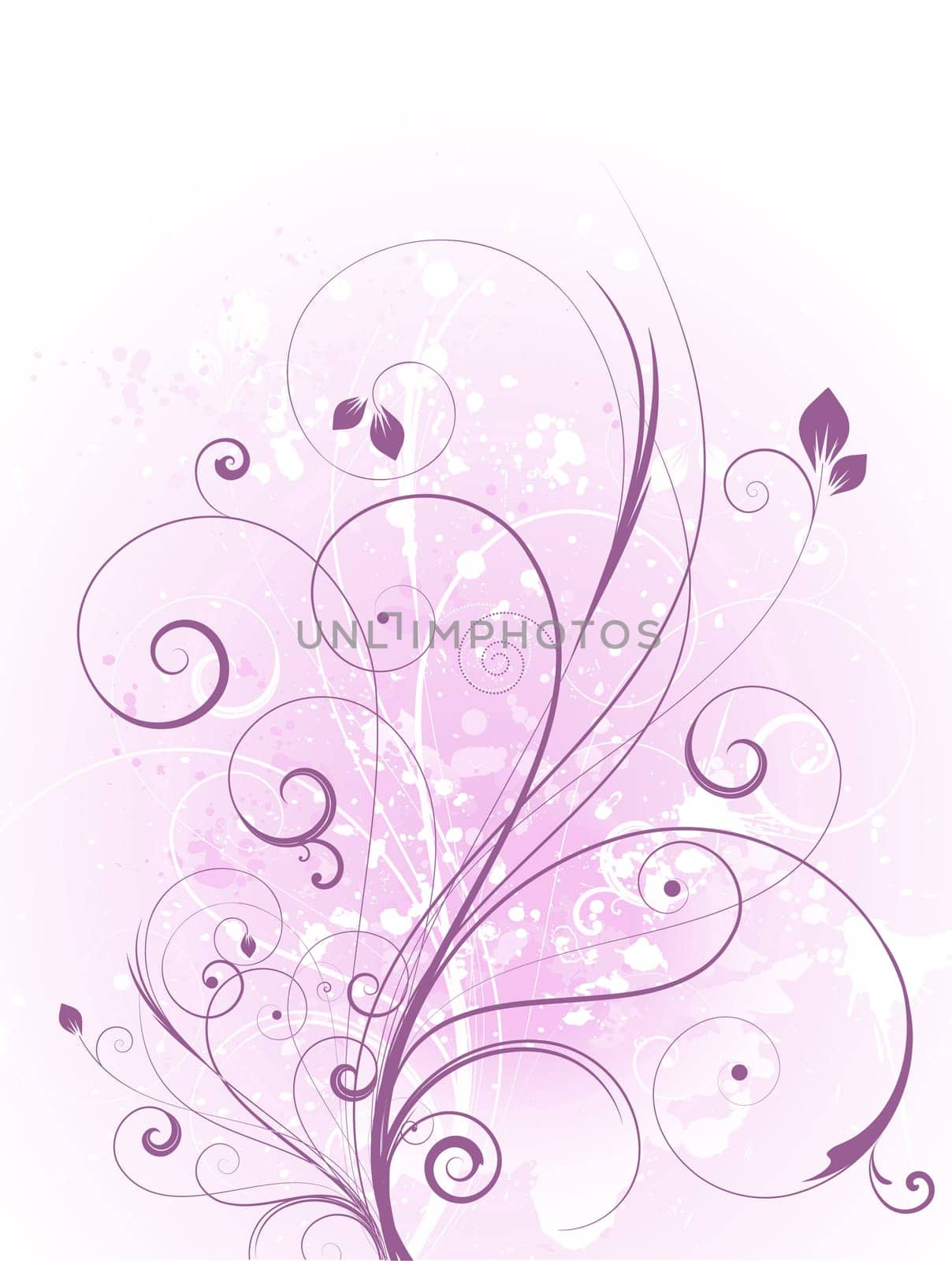 Abstract floral design on grunge background