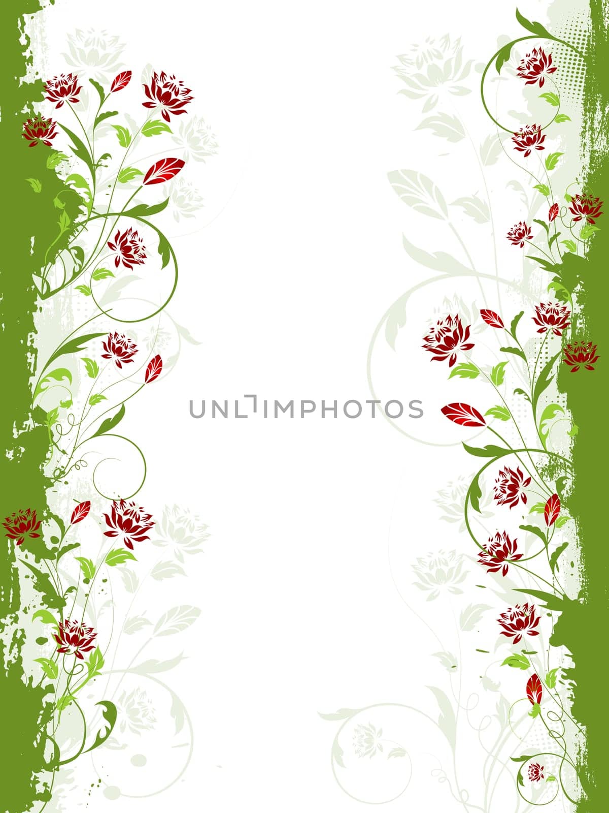 Decorative floral grunge border
