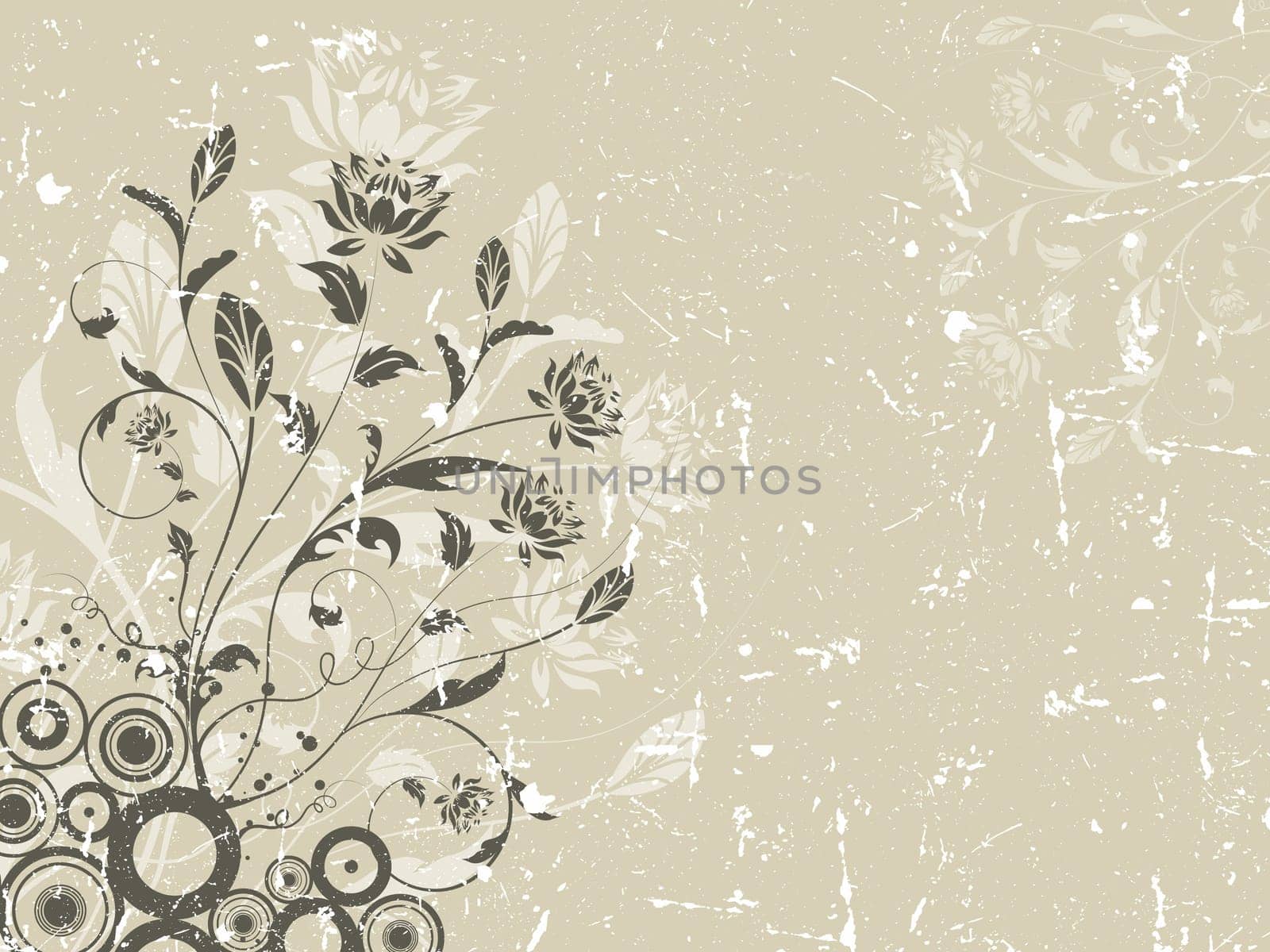 Decorative floral grunge background