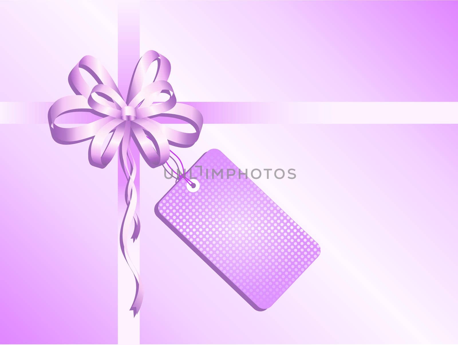 Gift background with ribbon and label