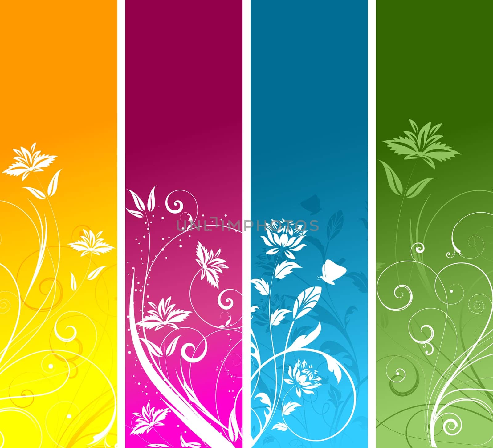 Decorative floral panels