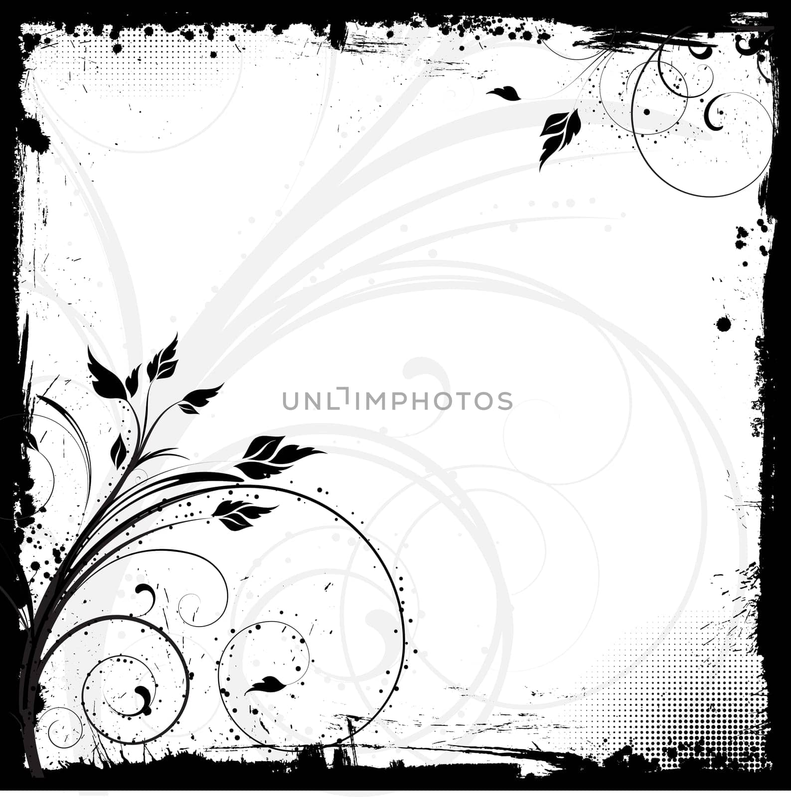 Abstract floral grunge background