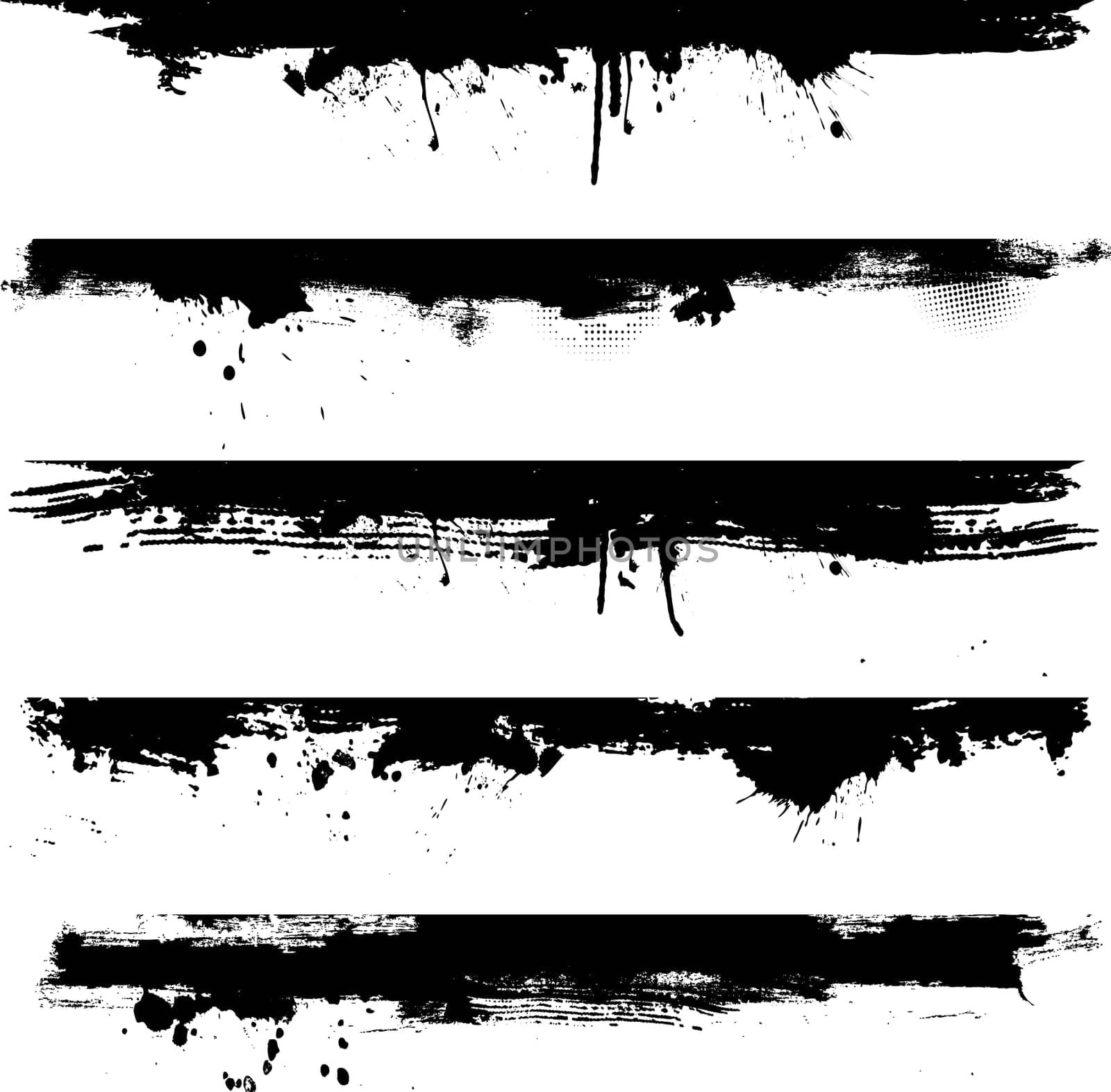 Detailed grunge elements ideal for use as borders