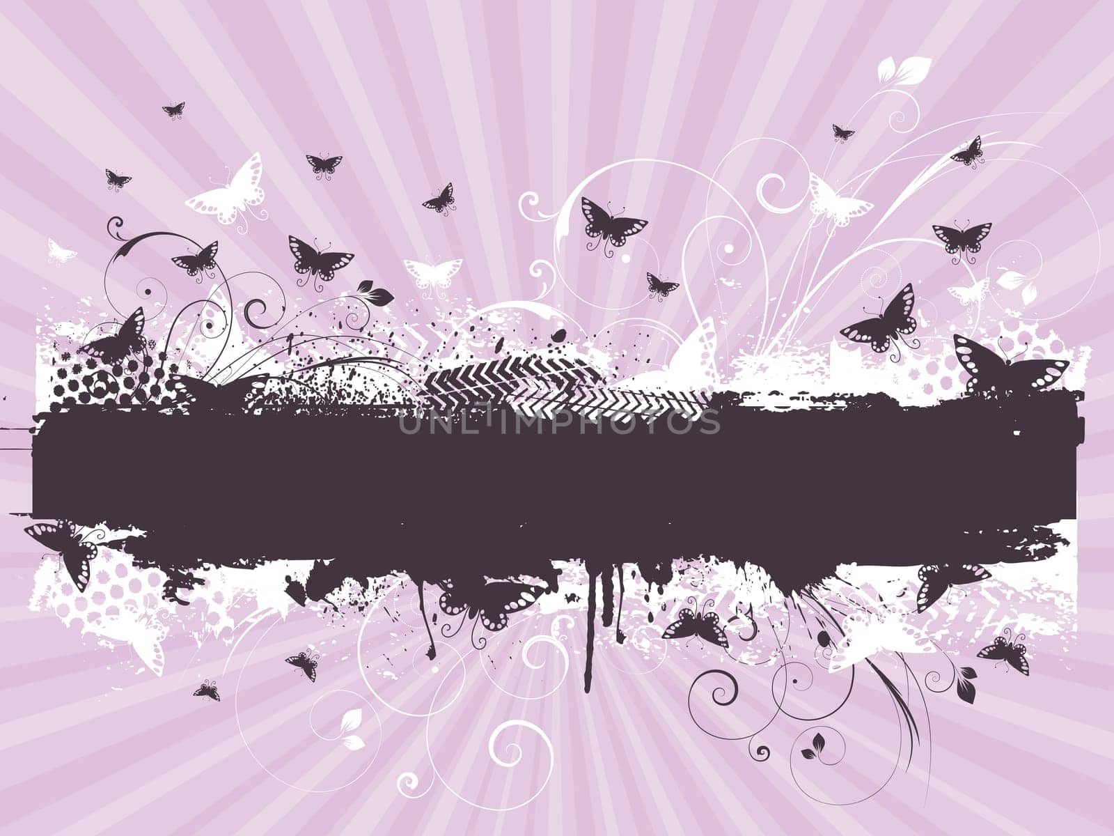 Butterflies on grunge background