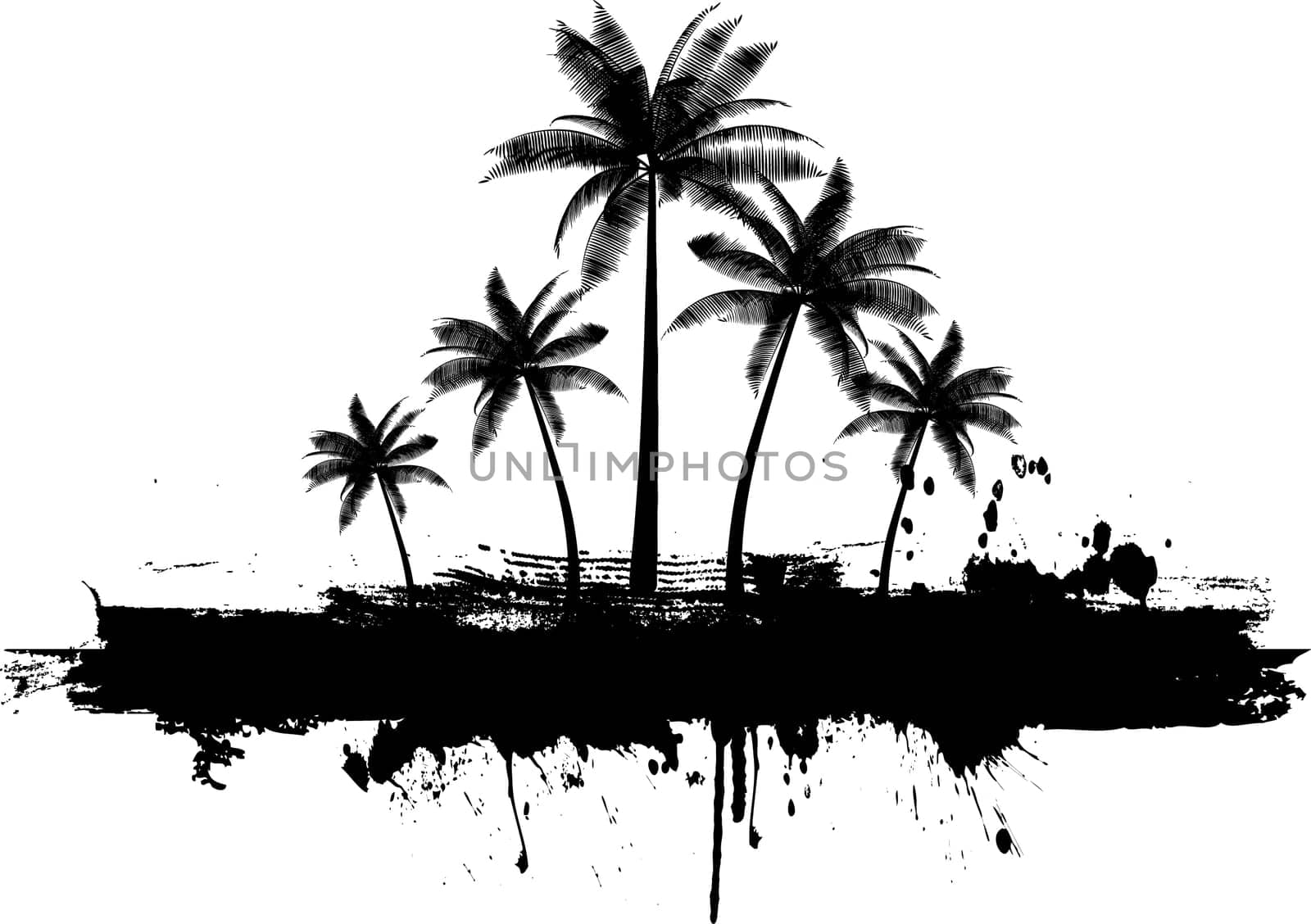 Grunge palm trees background