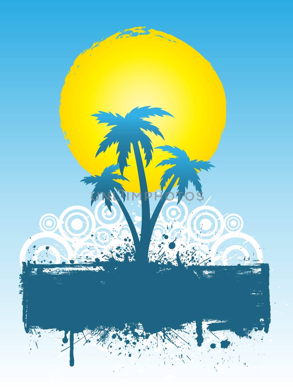 Grunge palm tree background