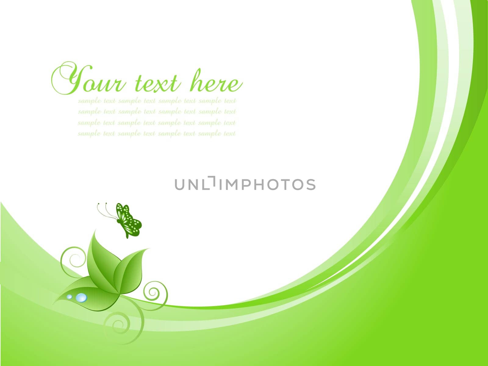 Nature themed background with butterfly