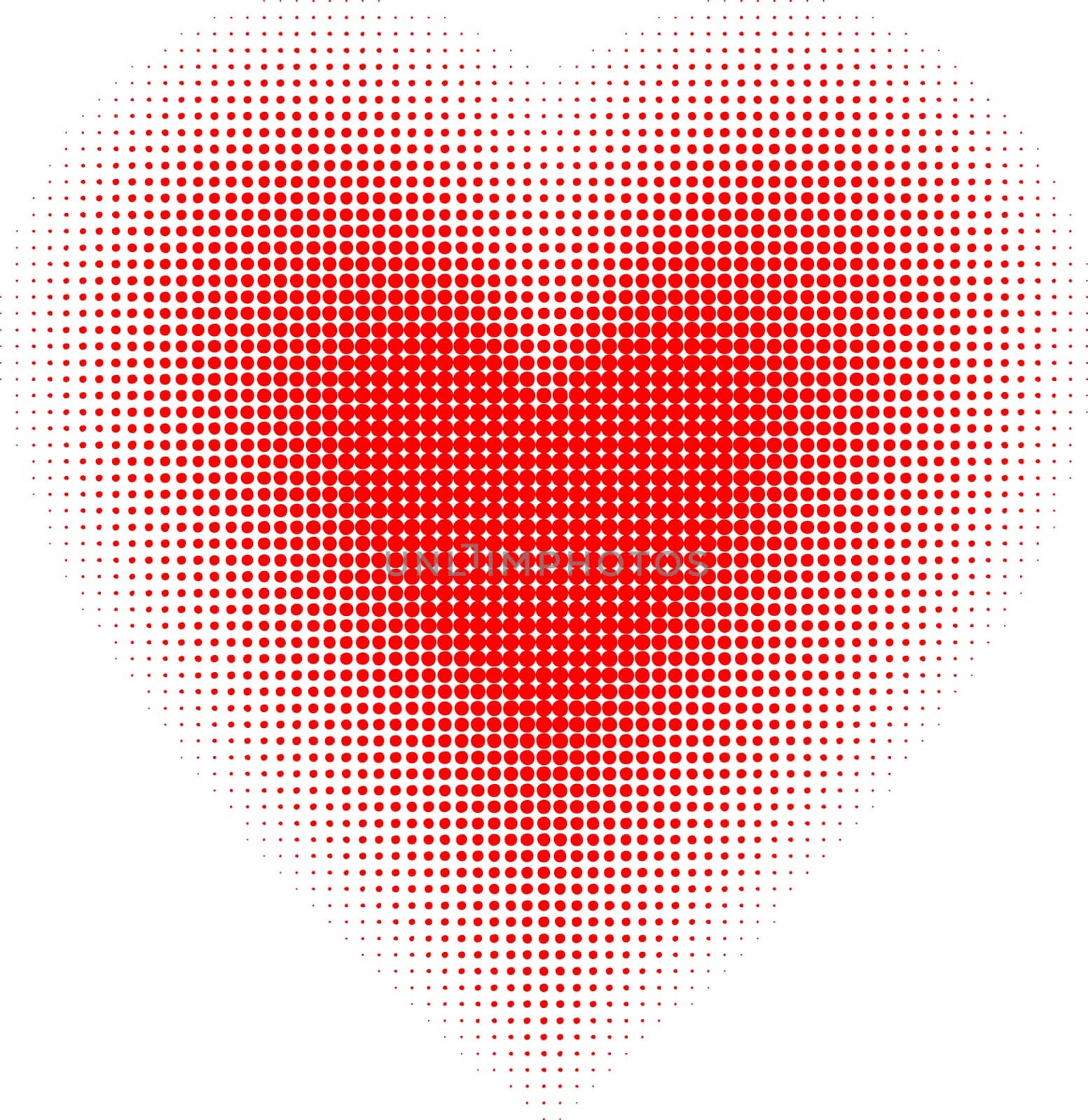 Heart of halftone dots