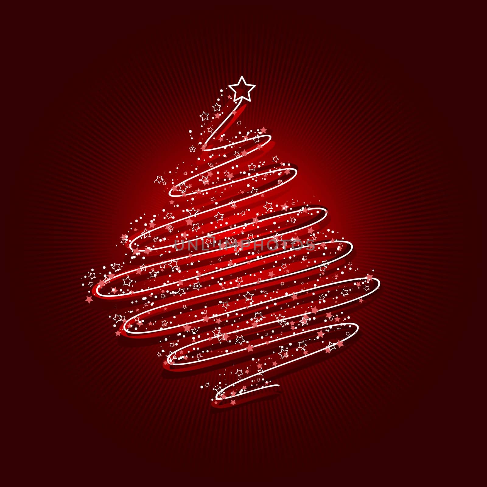 Scribbled Christmas tree background