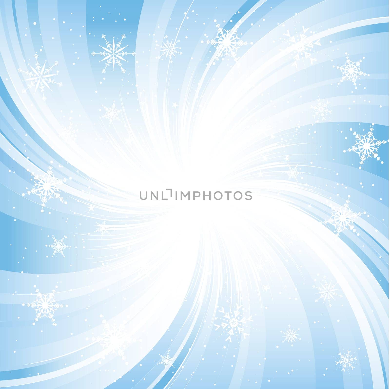 Starburst background with snowflakes