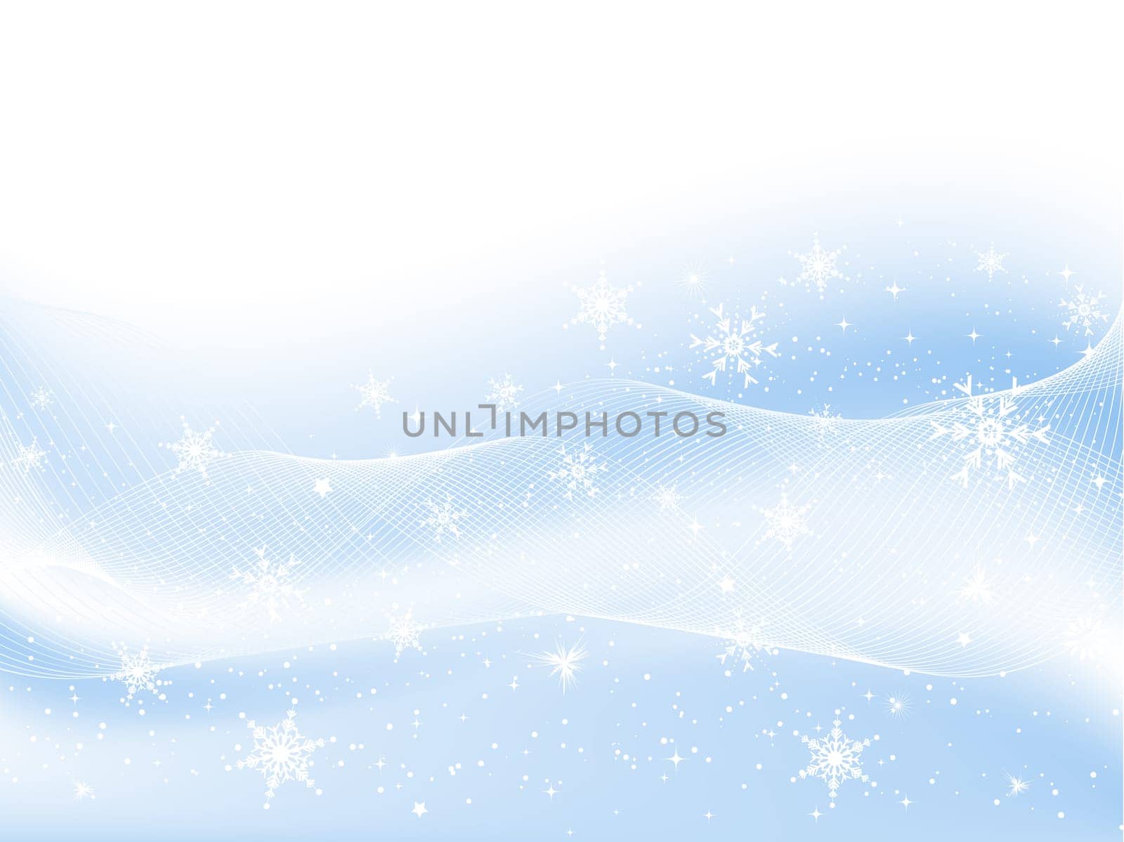 Abstract background of snowflakes and stars