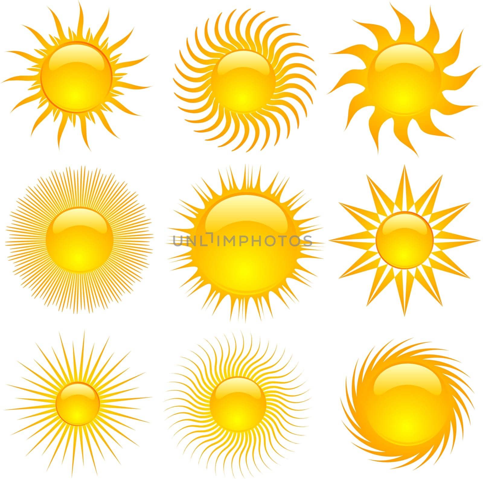 Various sun icons