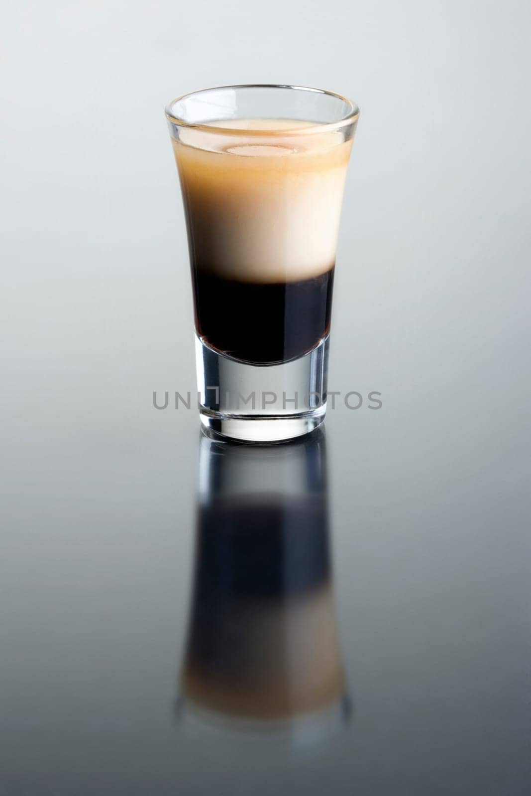 B-52 cocktail on grey background