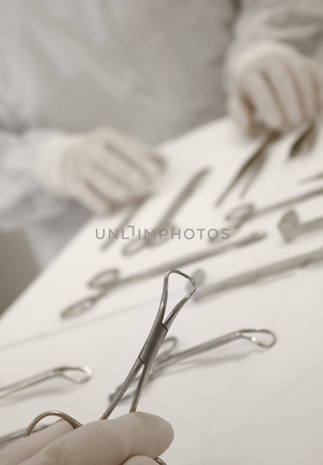Doctor with surgical scissors