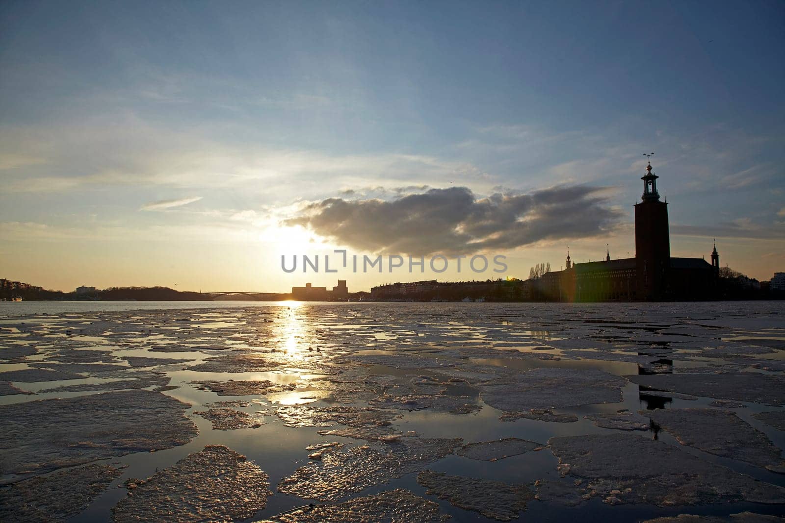 Sunset over the ice,Stockholm