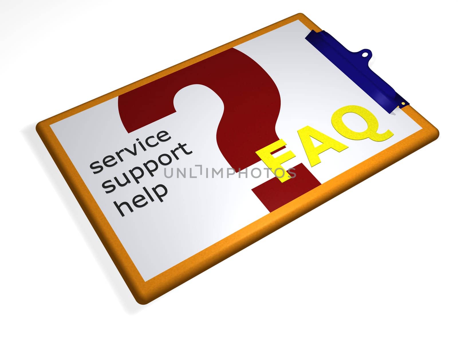 Clipboard - service,support,help,FAQ - Lettering - 3D