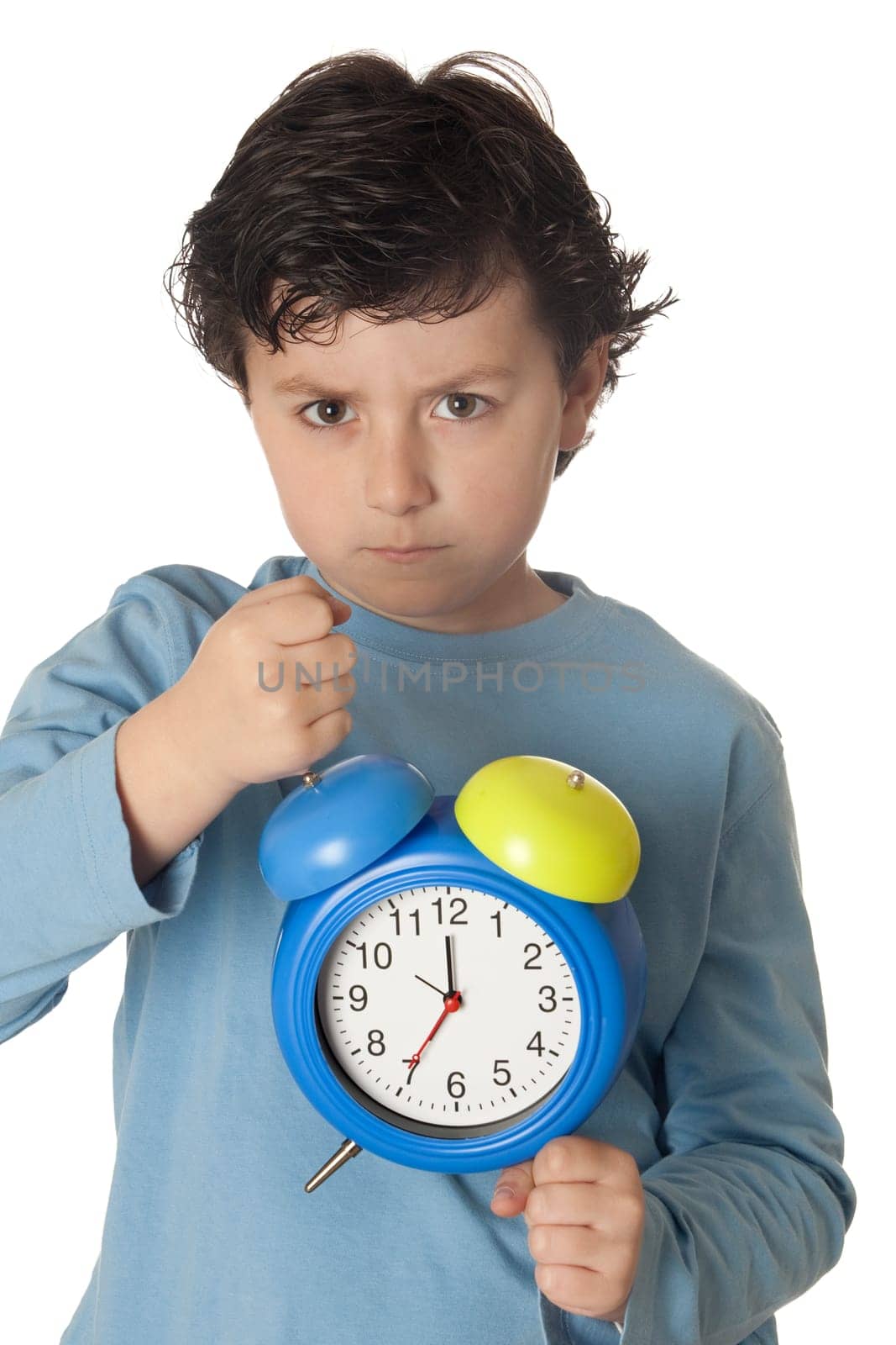Child angry by wake up early up