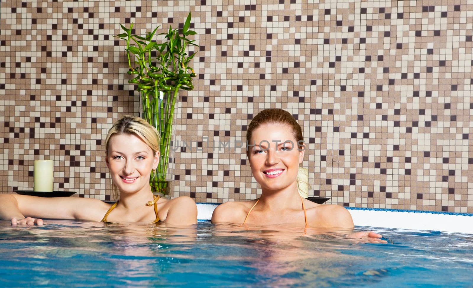 Two Young Women in Hot Tub