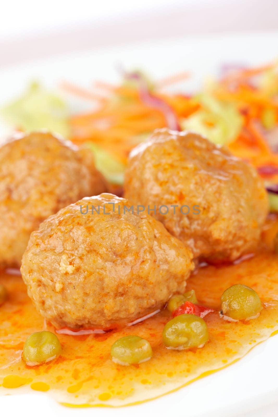 Meatballs with salad