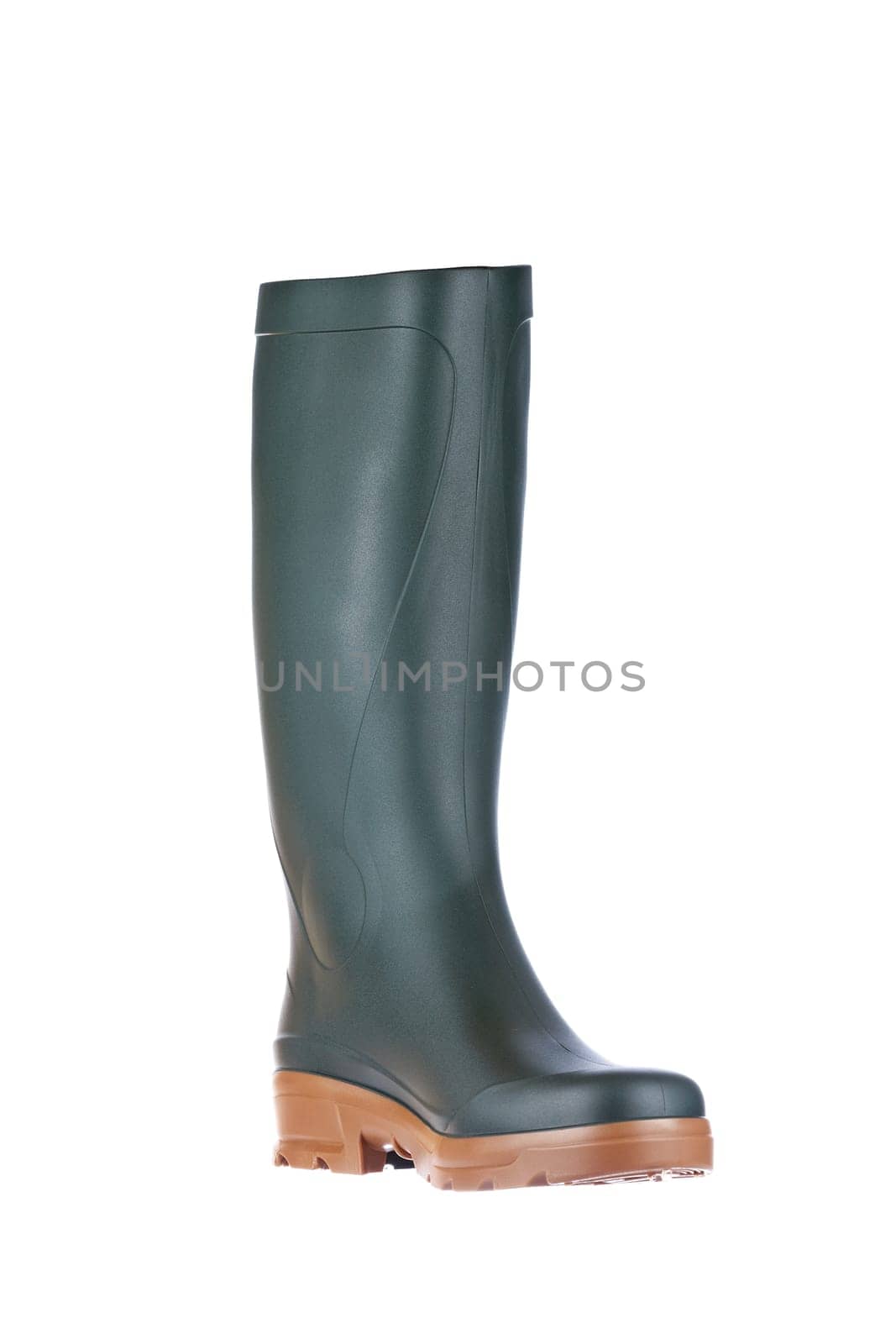 Green rubber boot