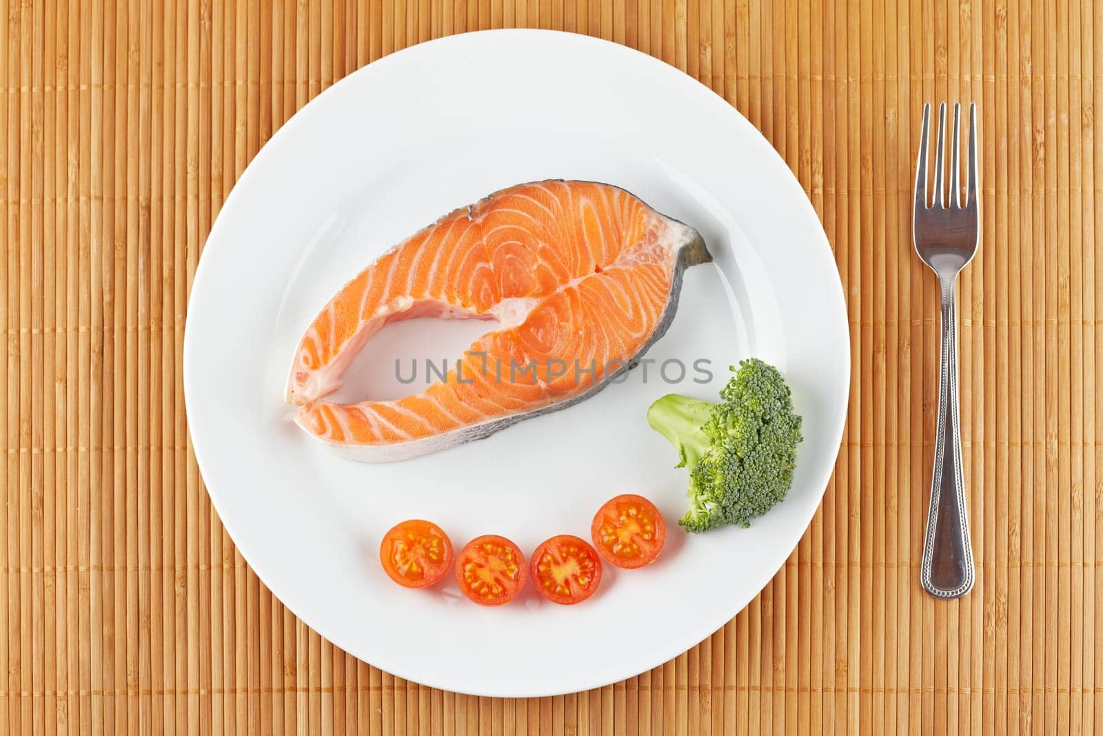 Fresh salmon steak