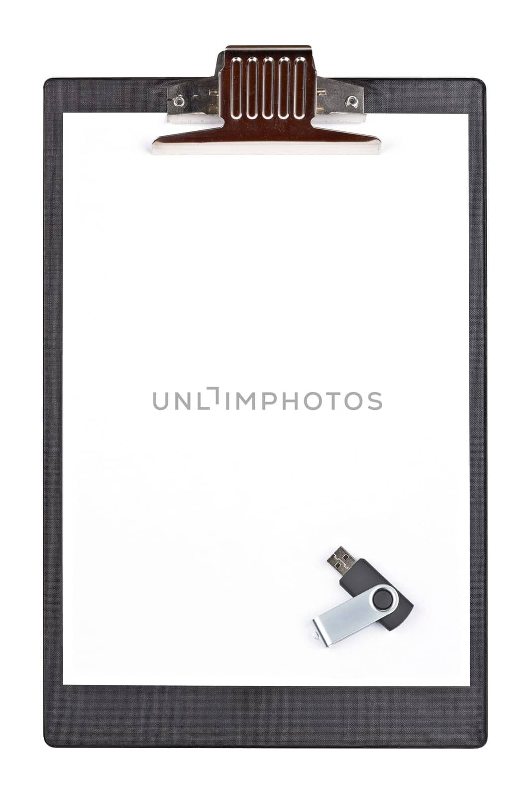 Usb flash drive memory and blank clipboard
