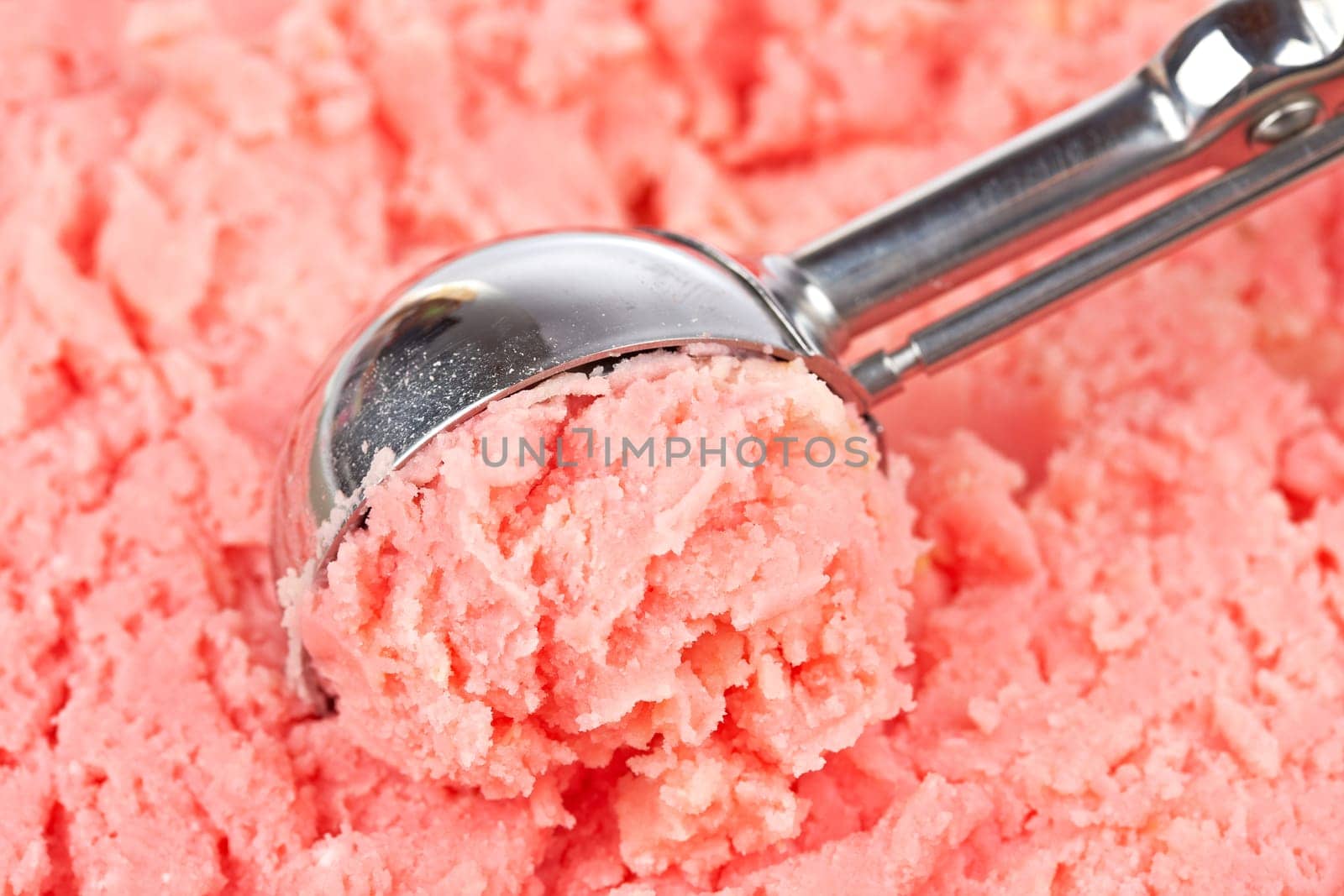 Strawberry ice cream scoop