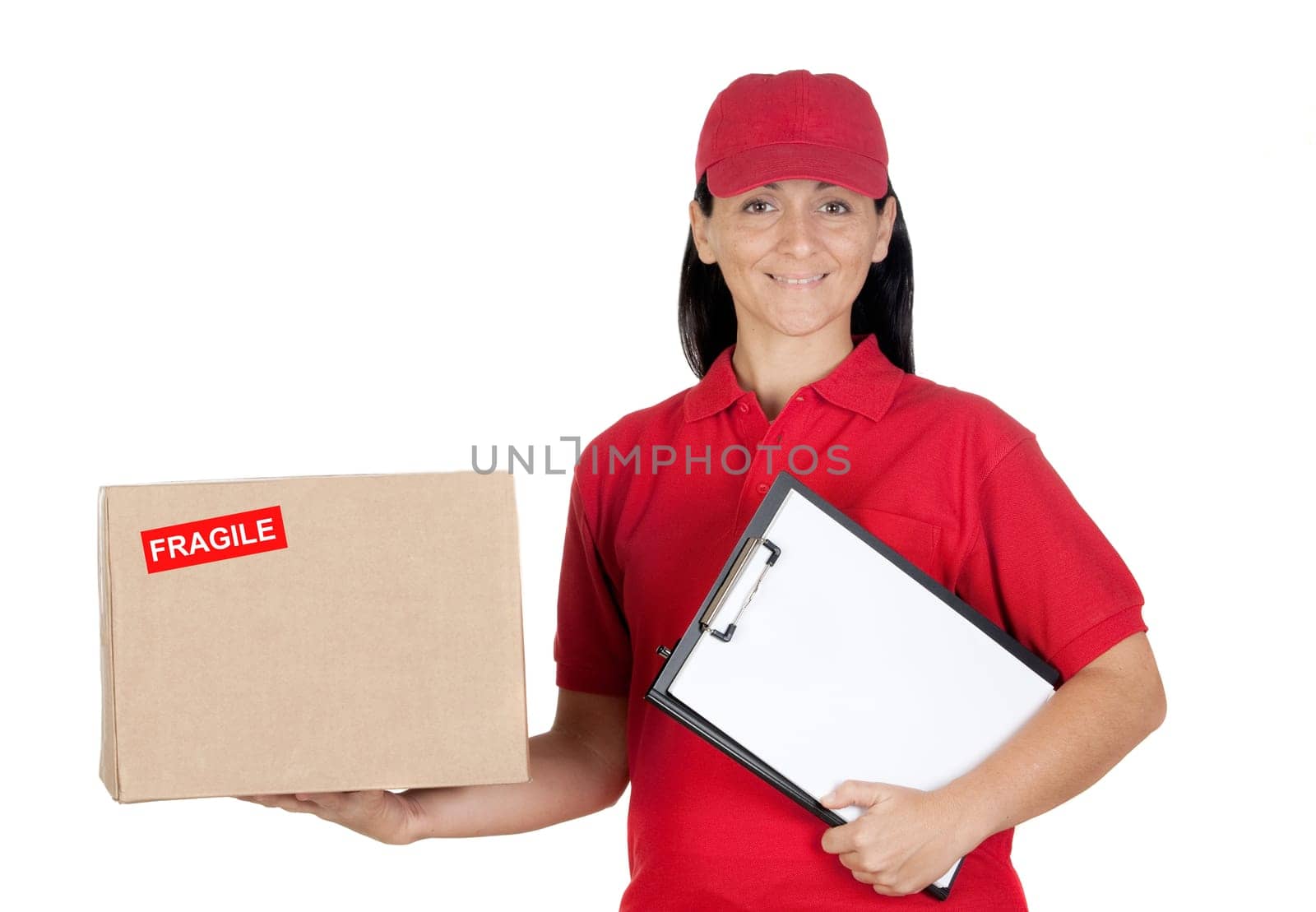 Beautiful dealer with focus on clipboard getting the signature