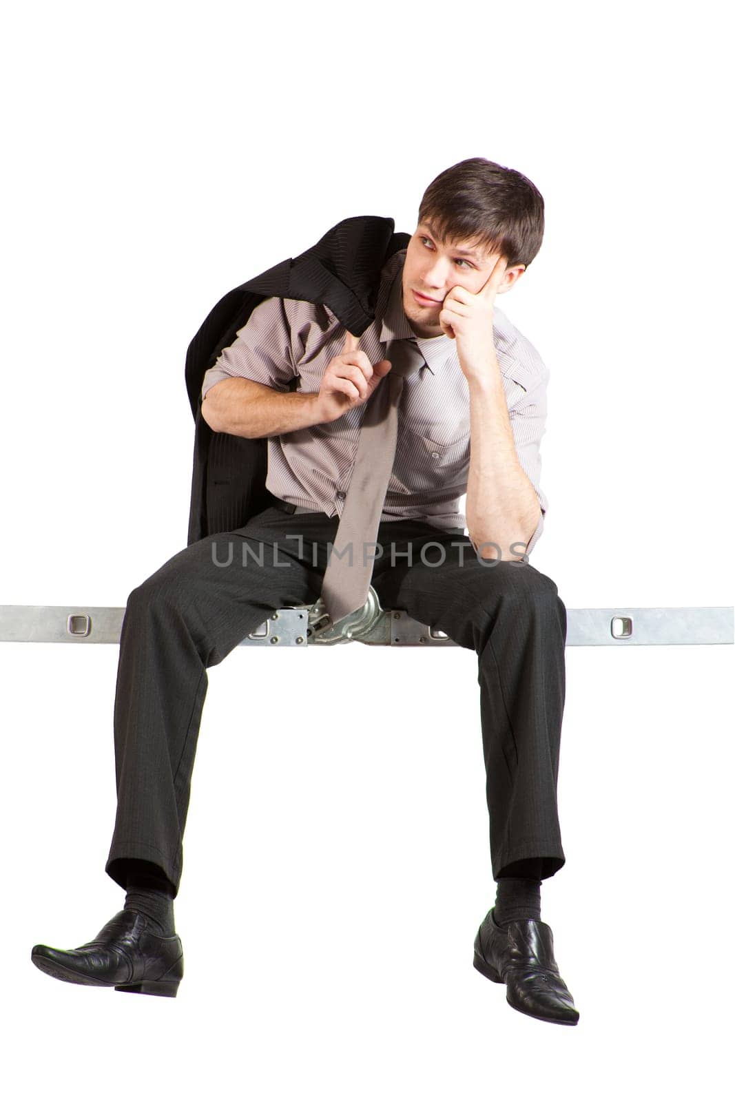 Young Businessman Talking on Phone. Isolated