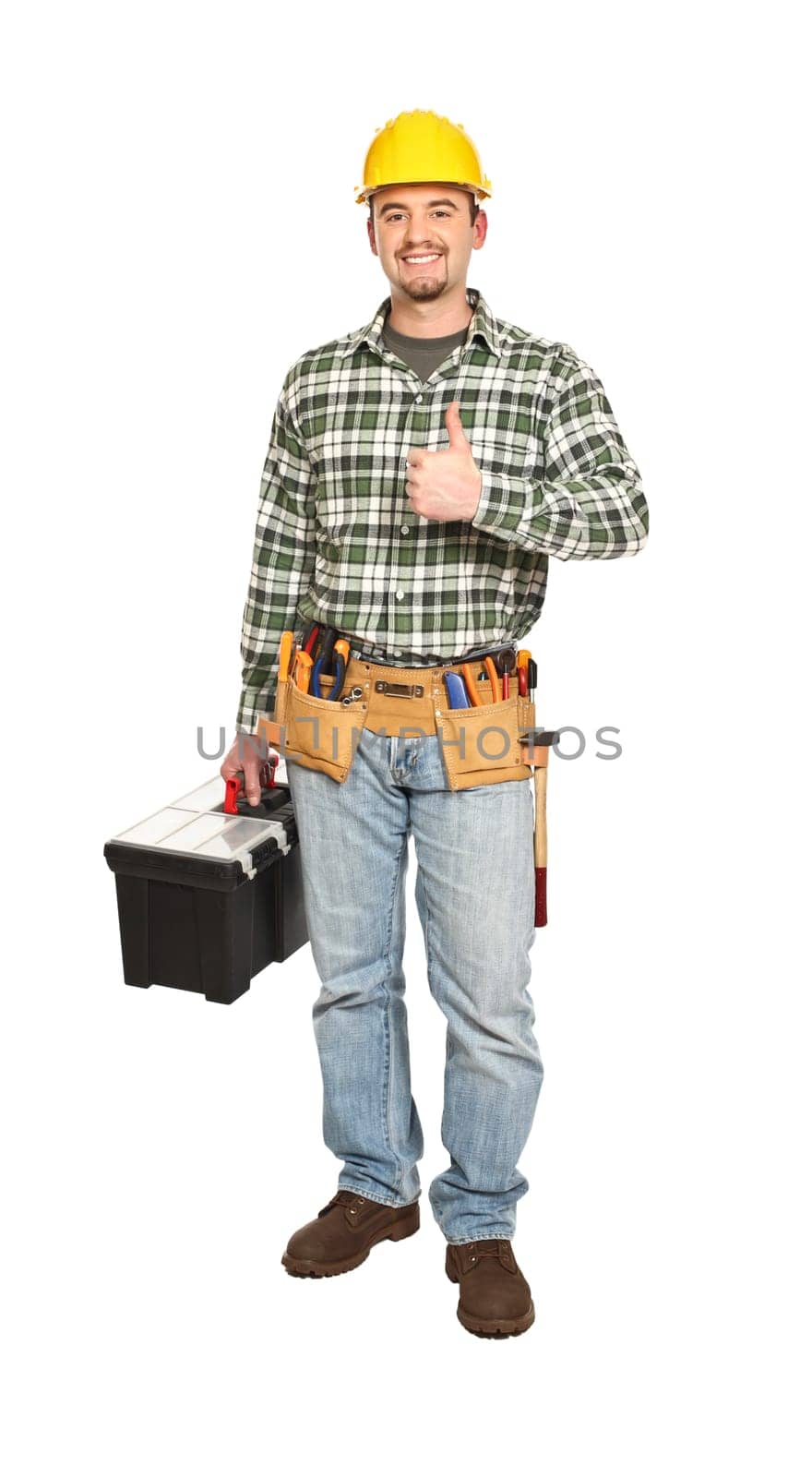 standing handyman with toolbox