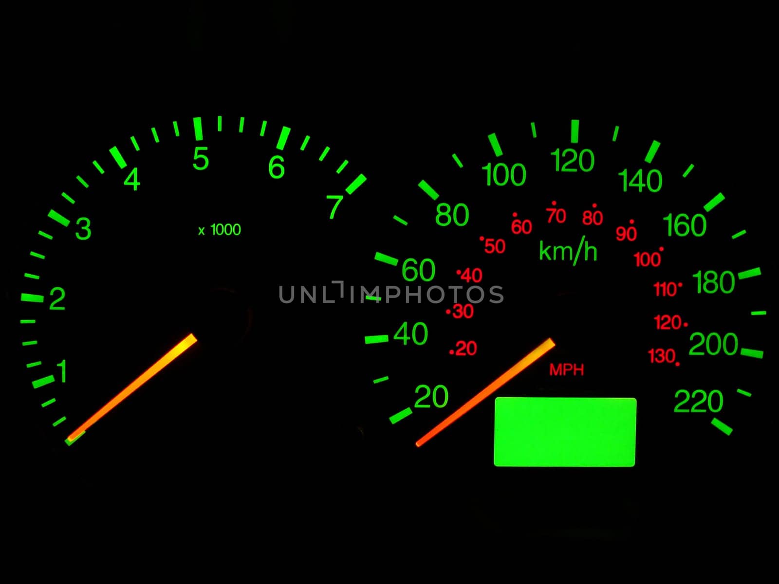 Close up of car dashboard.