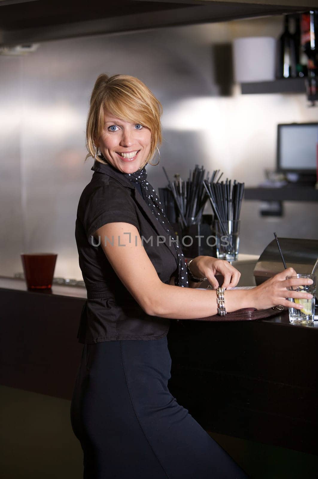 Business woman in the bar