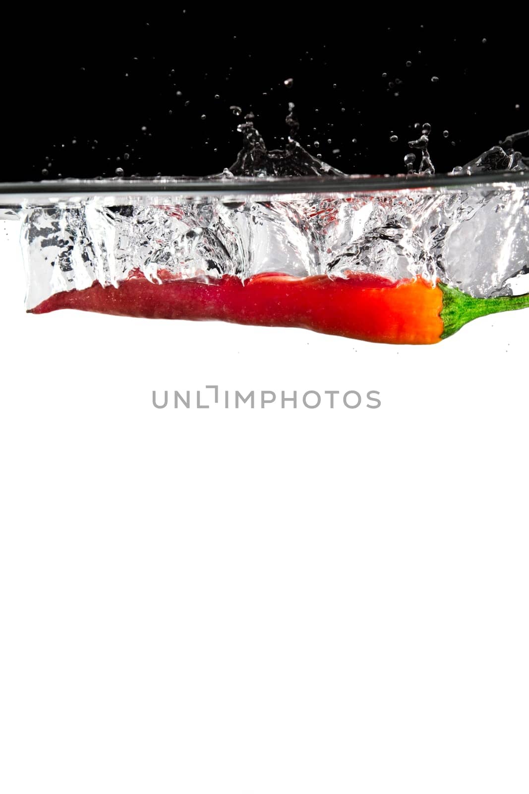 Red peppers in water