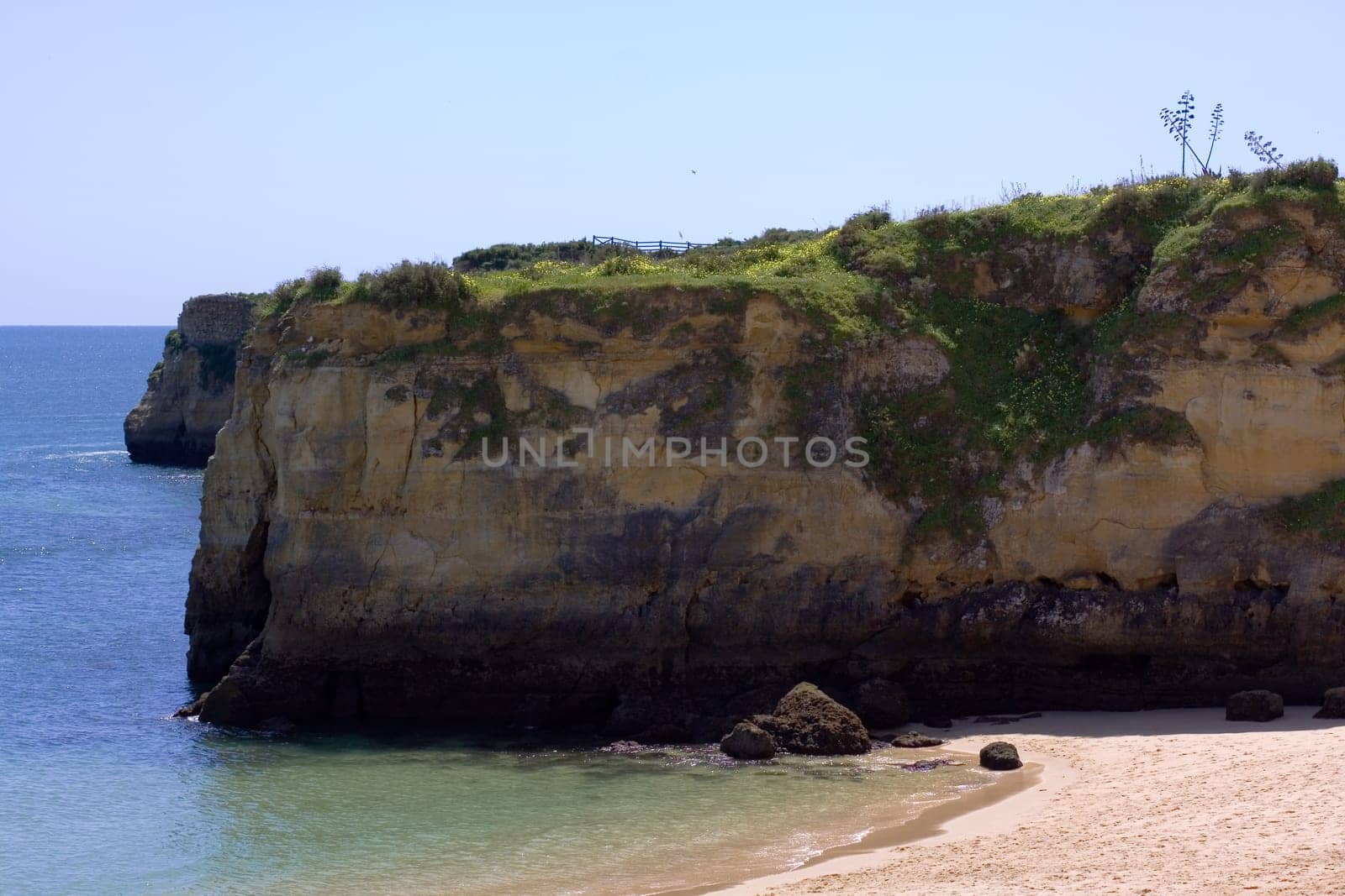 Sandy beach with rocks in Lagos,Algarve