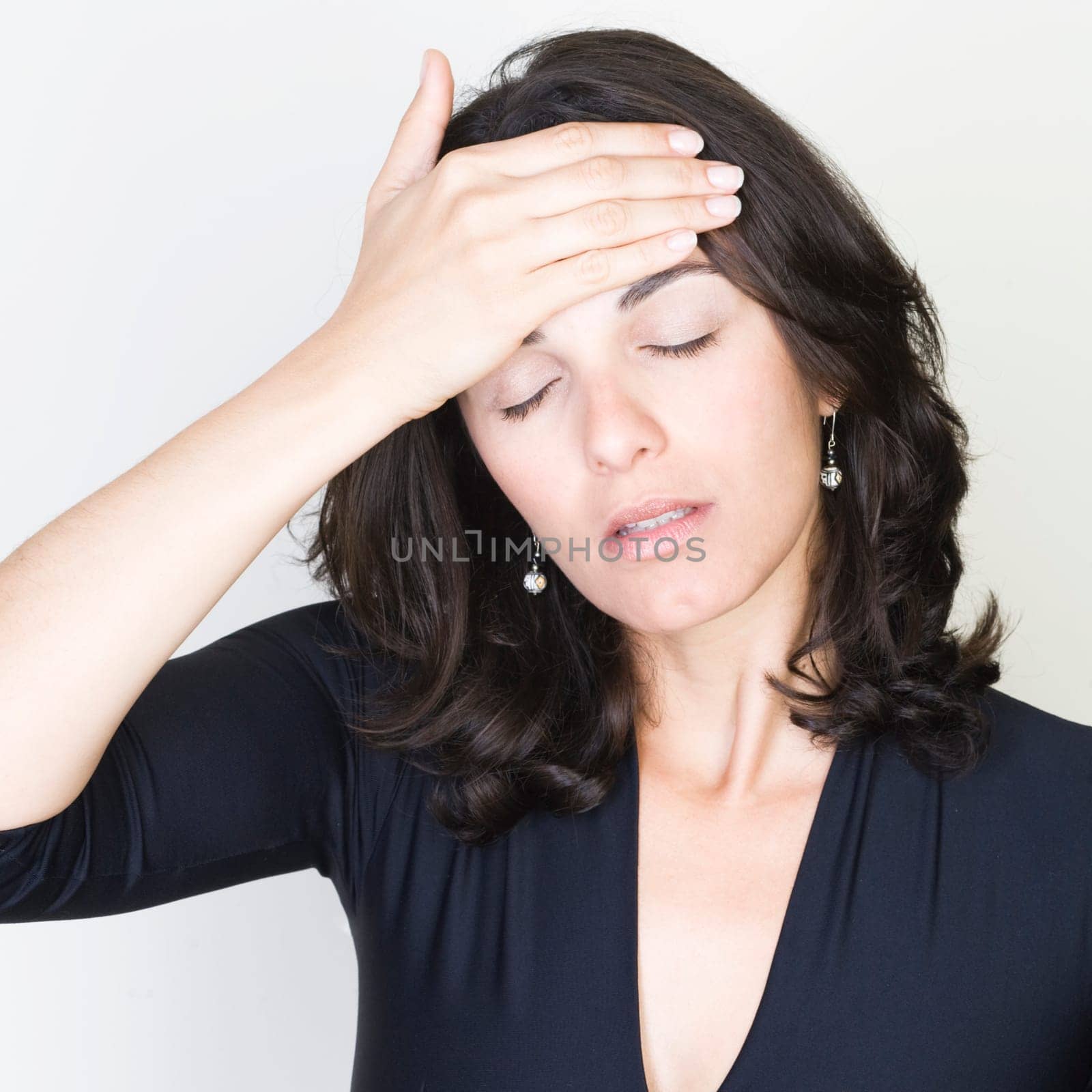 Young woman with headache