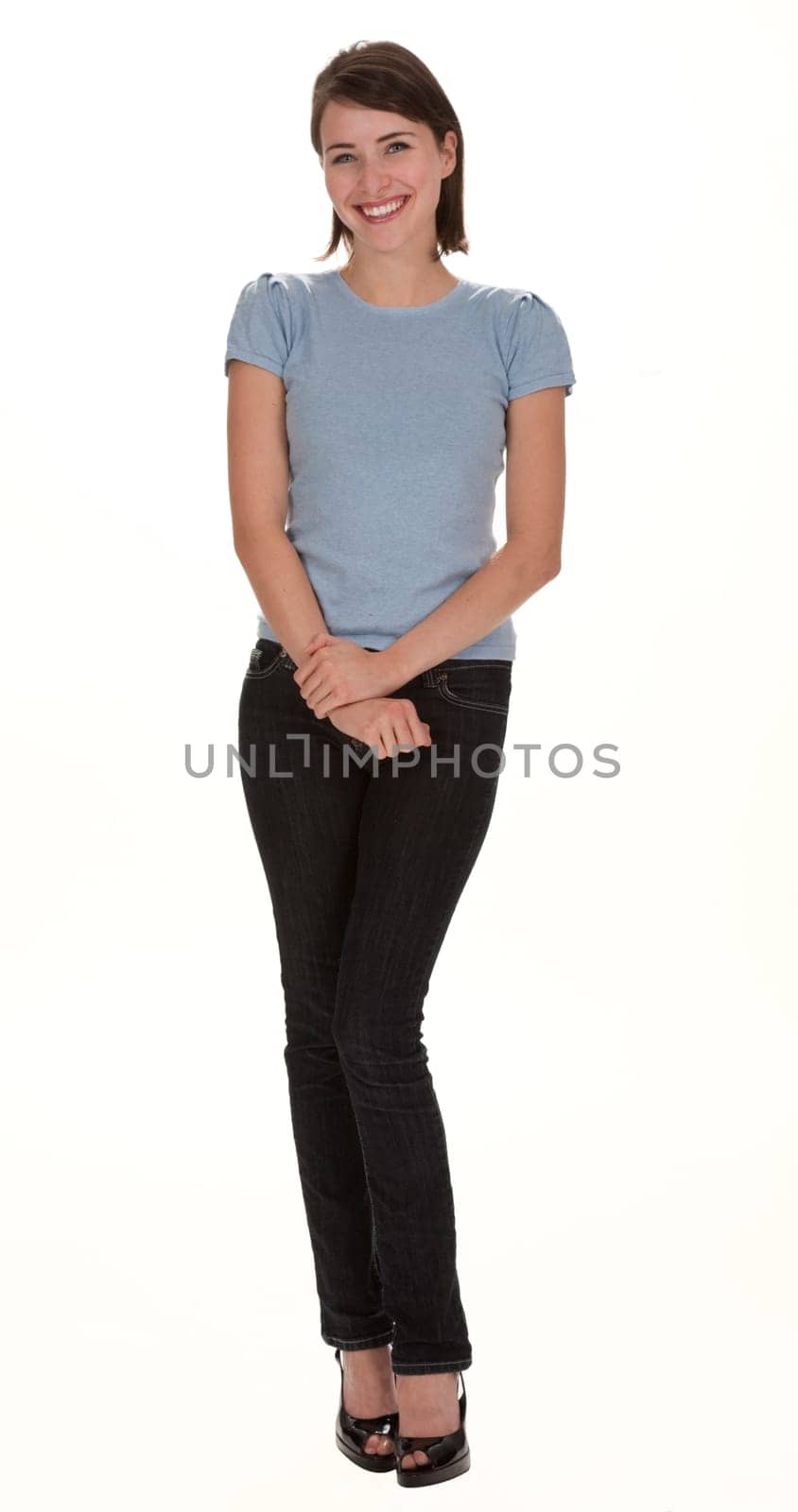 Pretty Woman Standing on White