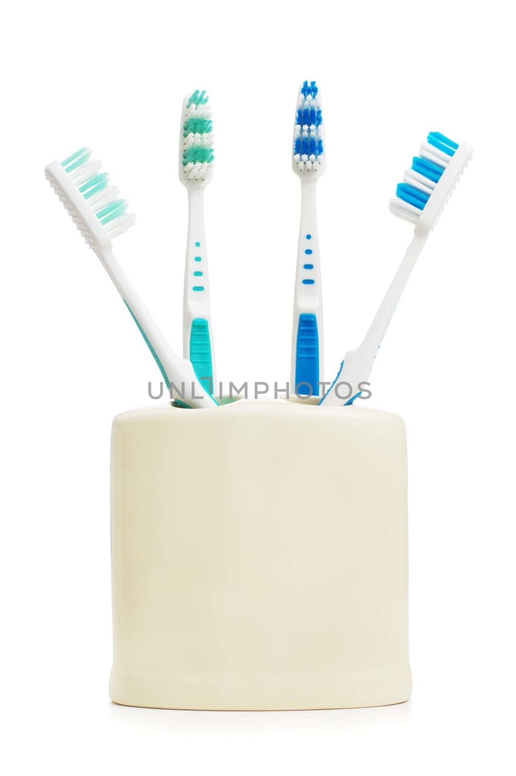 Tooth Brushes on White Background
