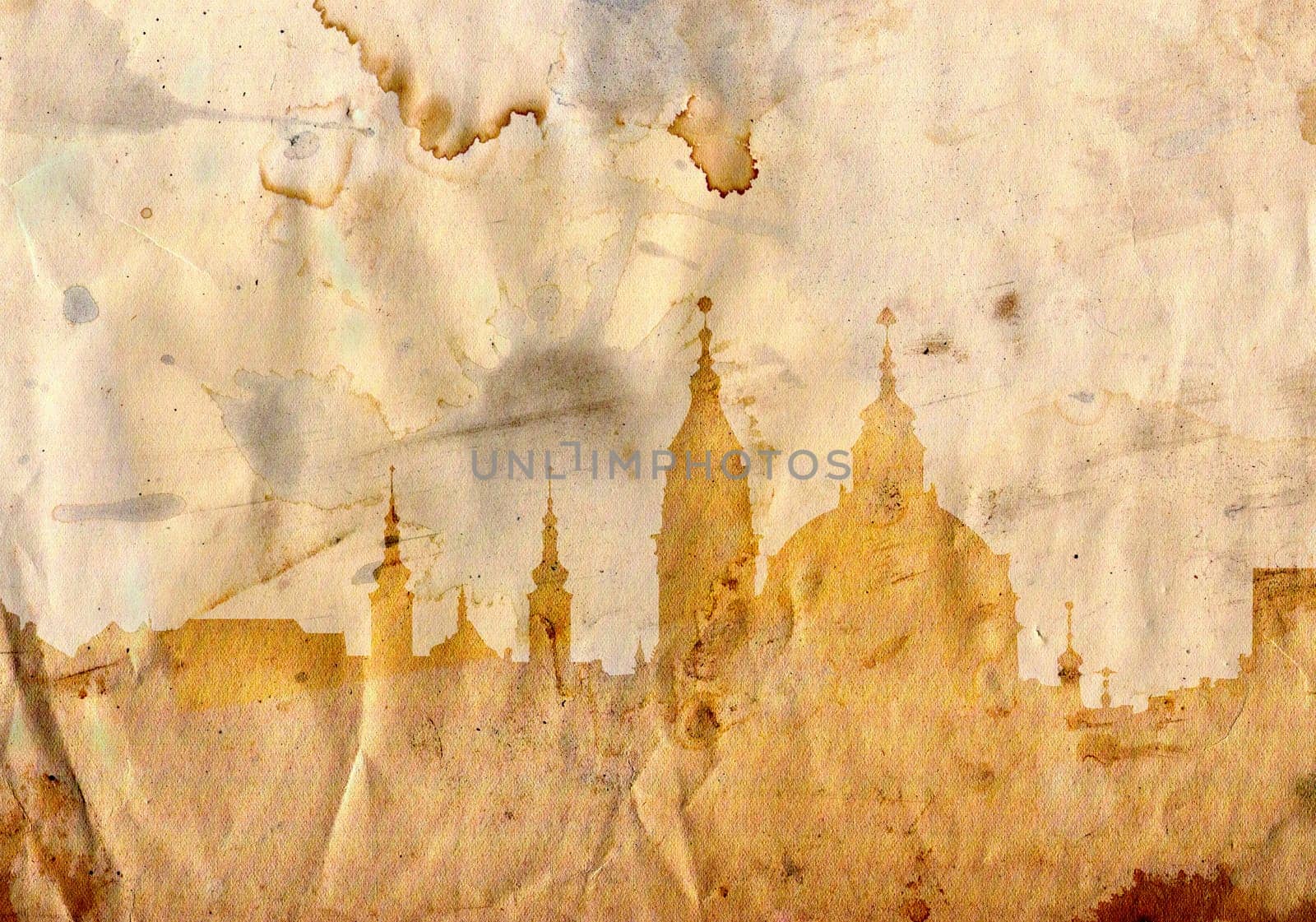 St Nikolas church in grunge style