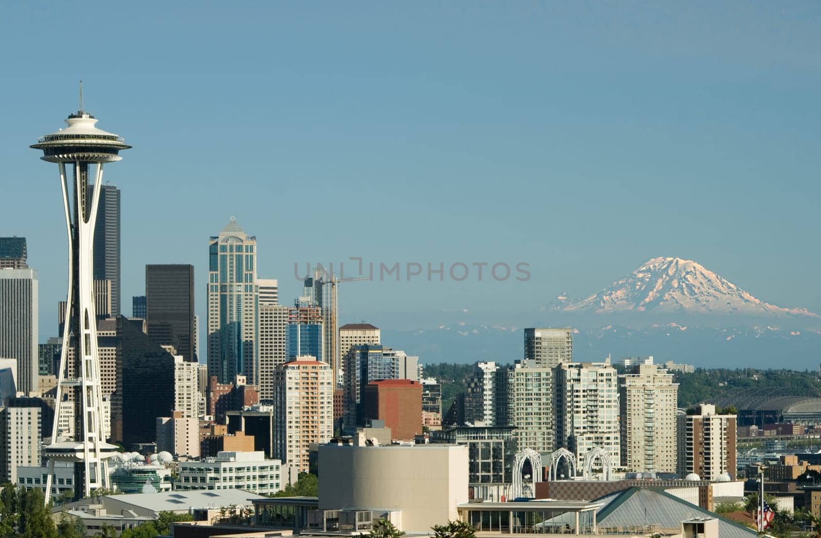 Downtown Seattle Space Needle and Mt. Ra