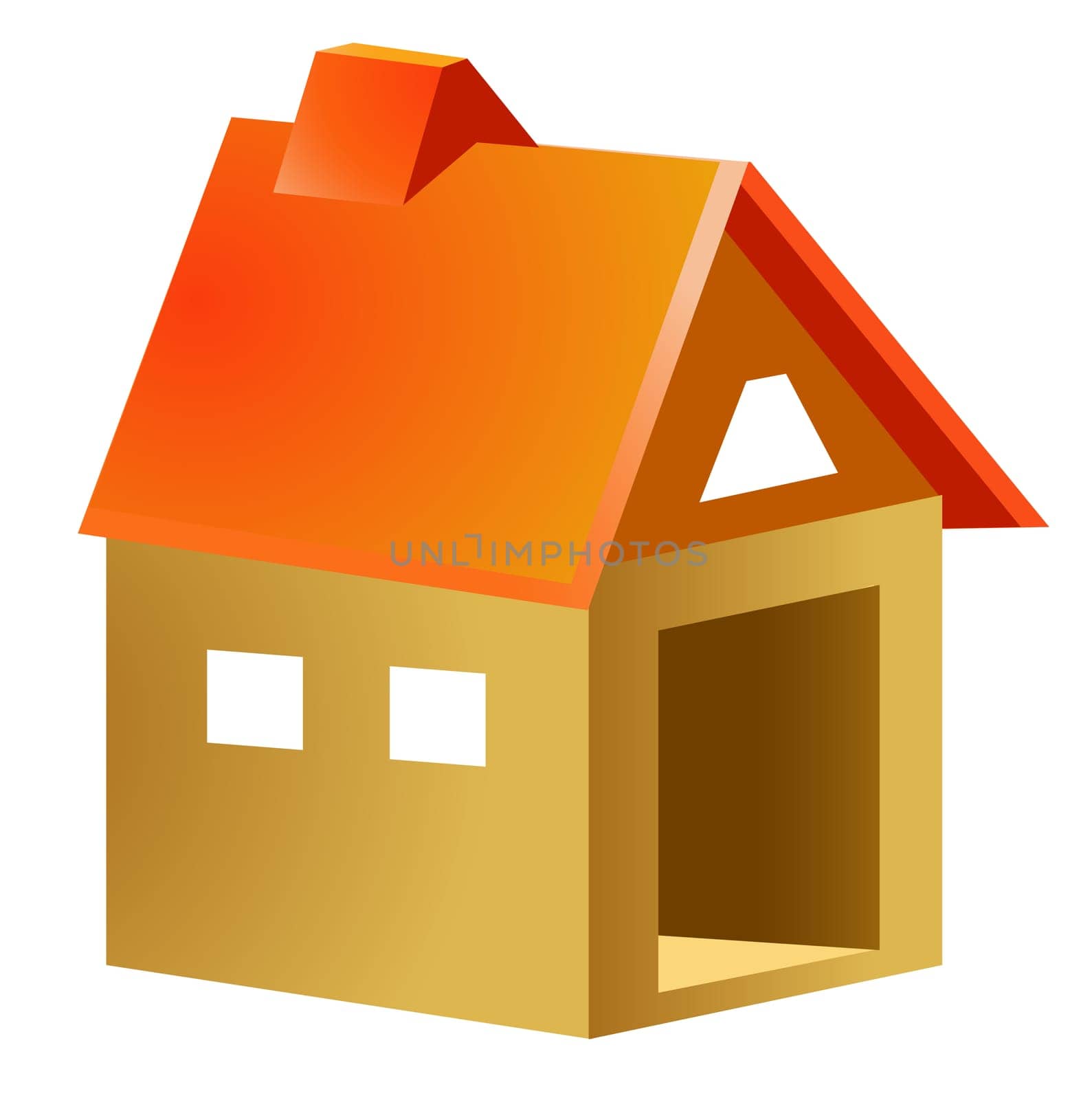 cartoon wood house
