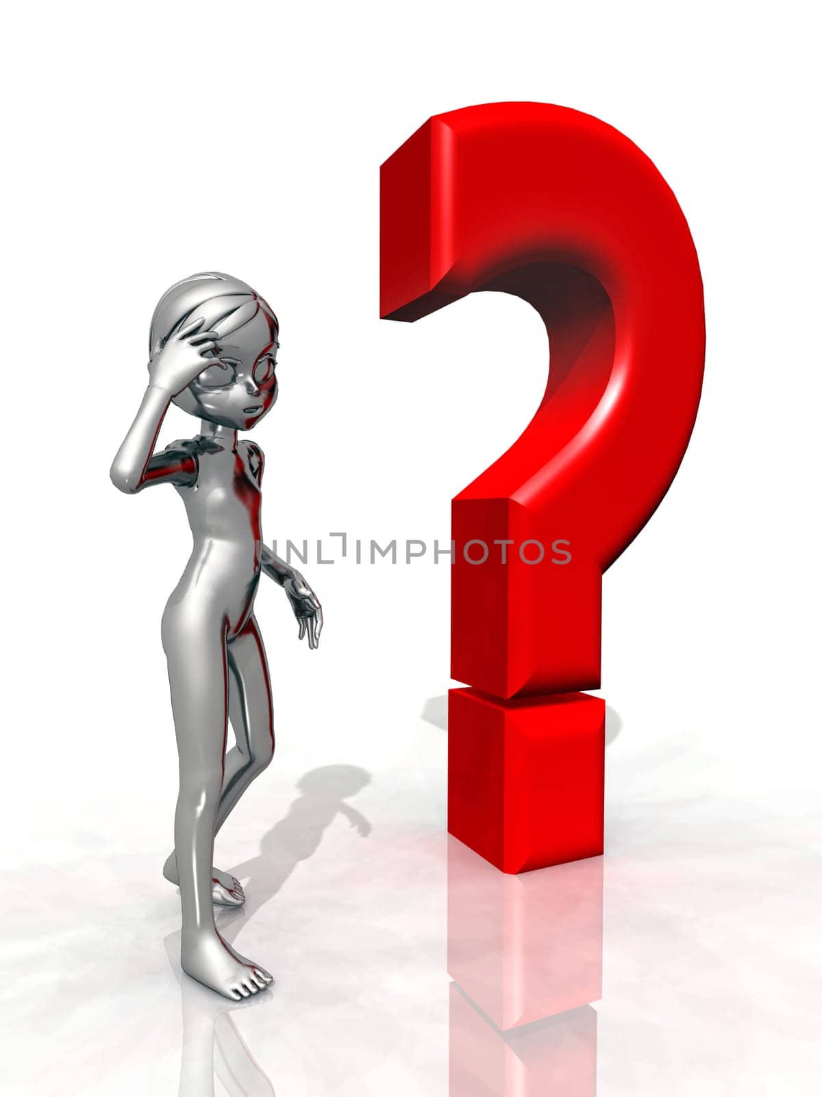 Question mark with figure