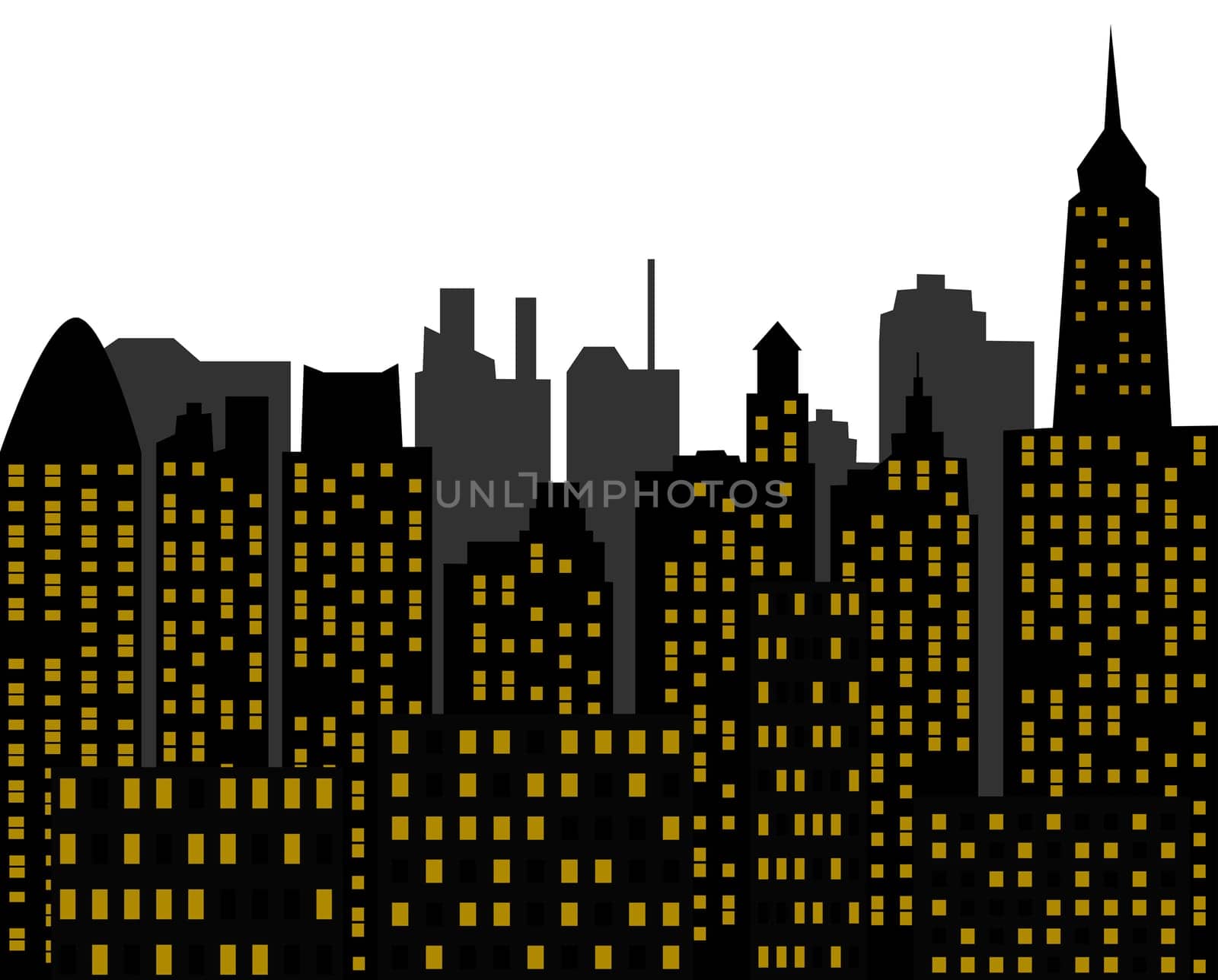 skyscrapers - panorama of modern town