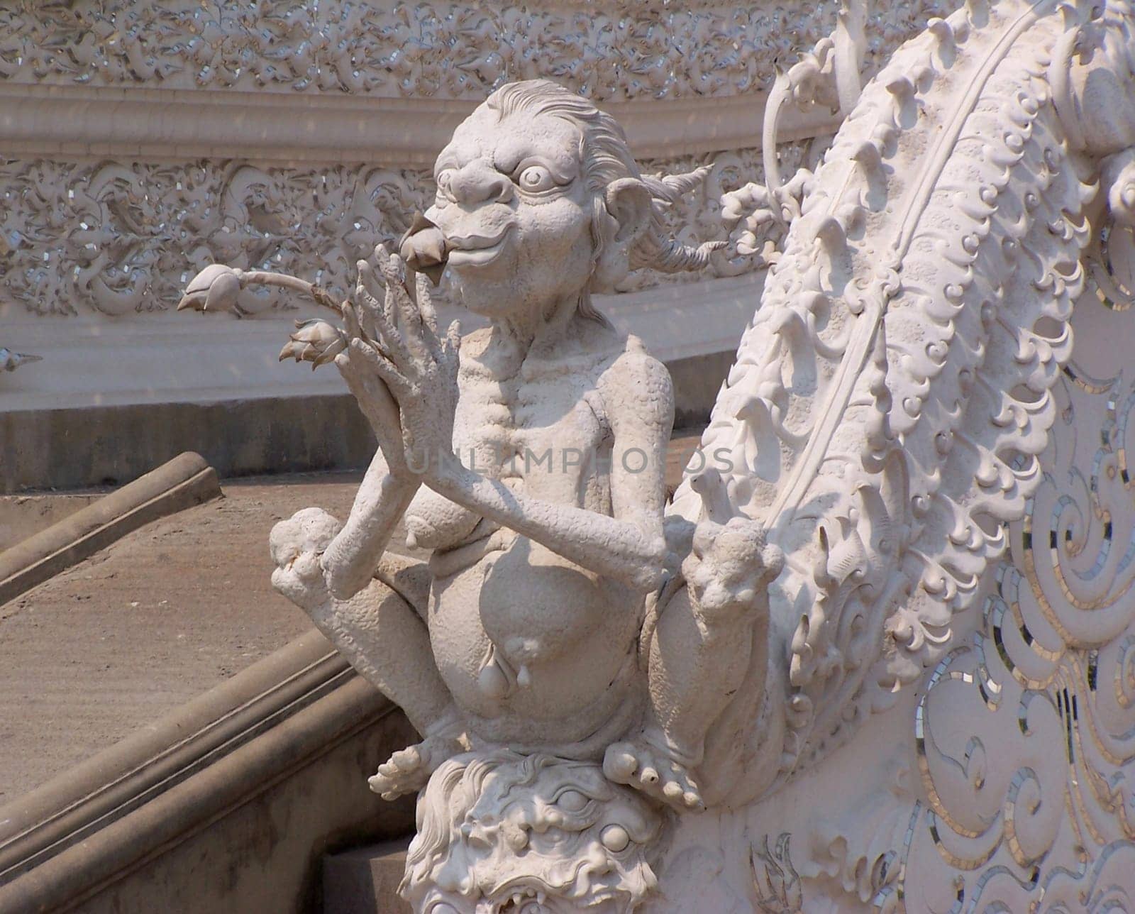 A figure of the White Temple near Chiang Rai in northern Thailand