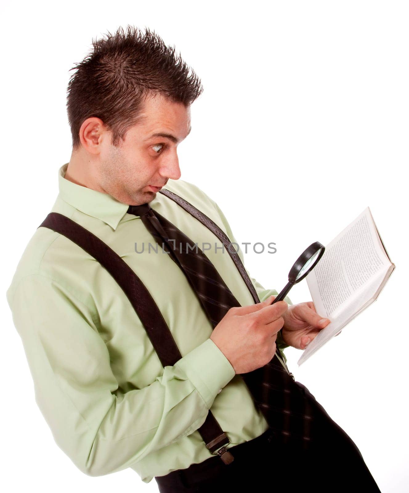 businessman reading a book