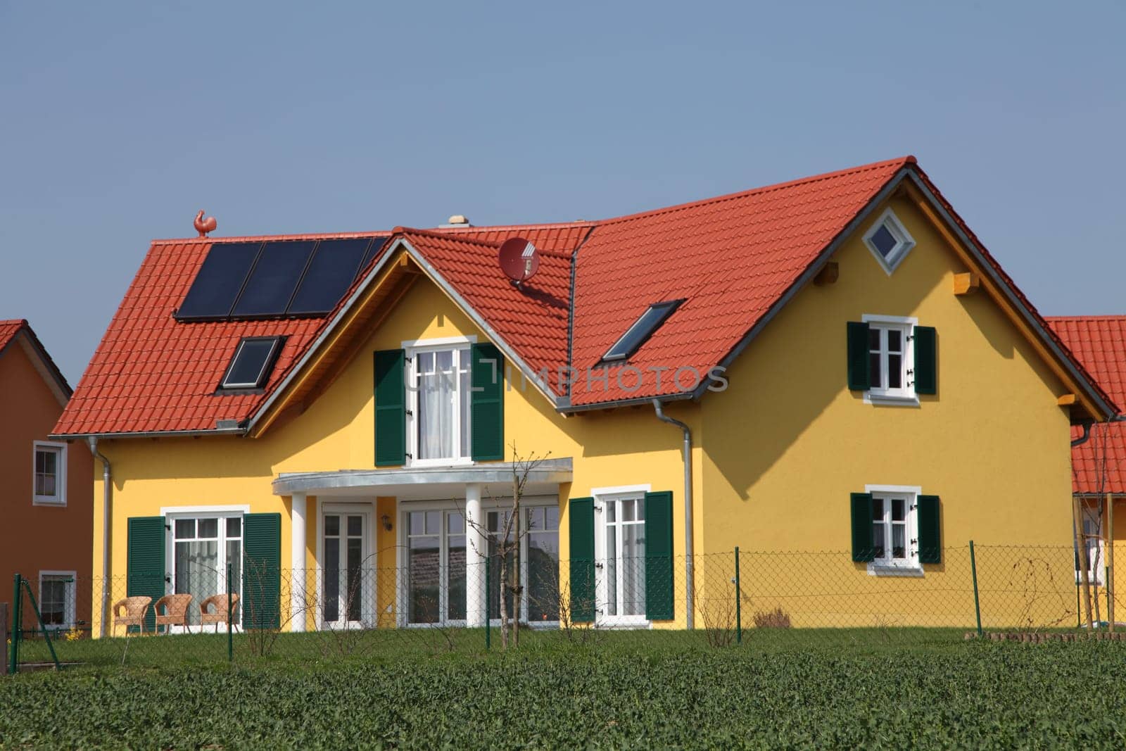 Yellow new detached house